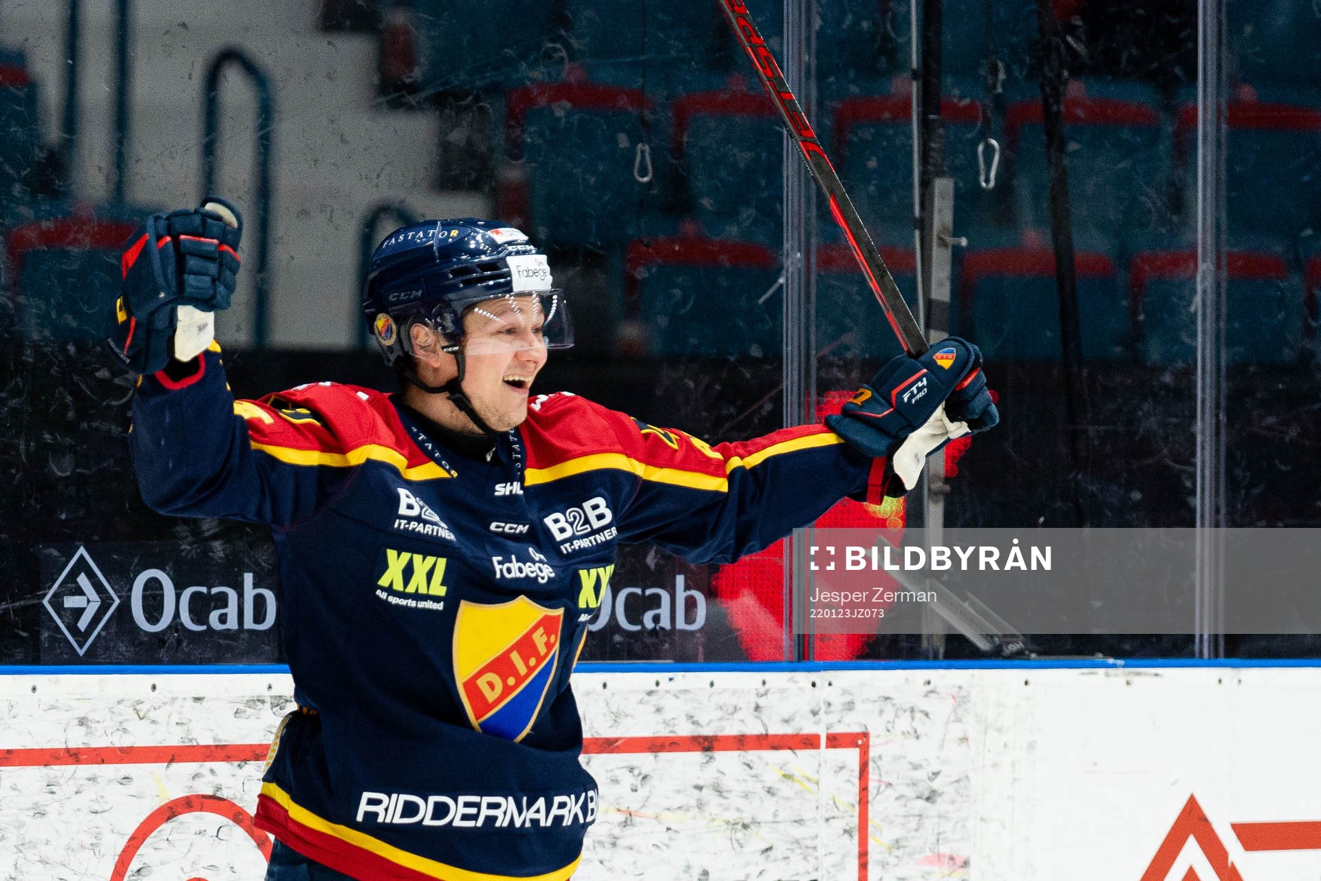 Djurgårdens Rhett Rakhshani jublar