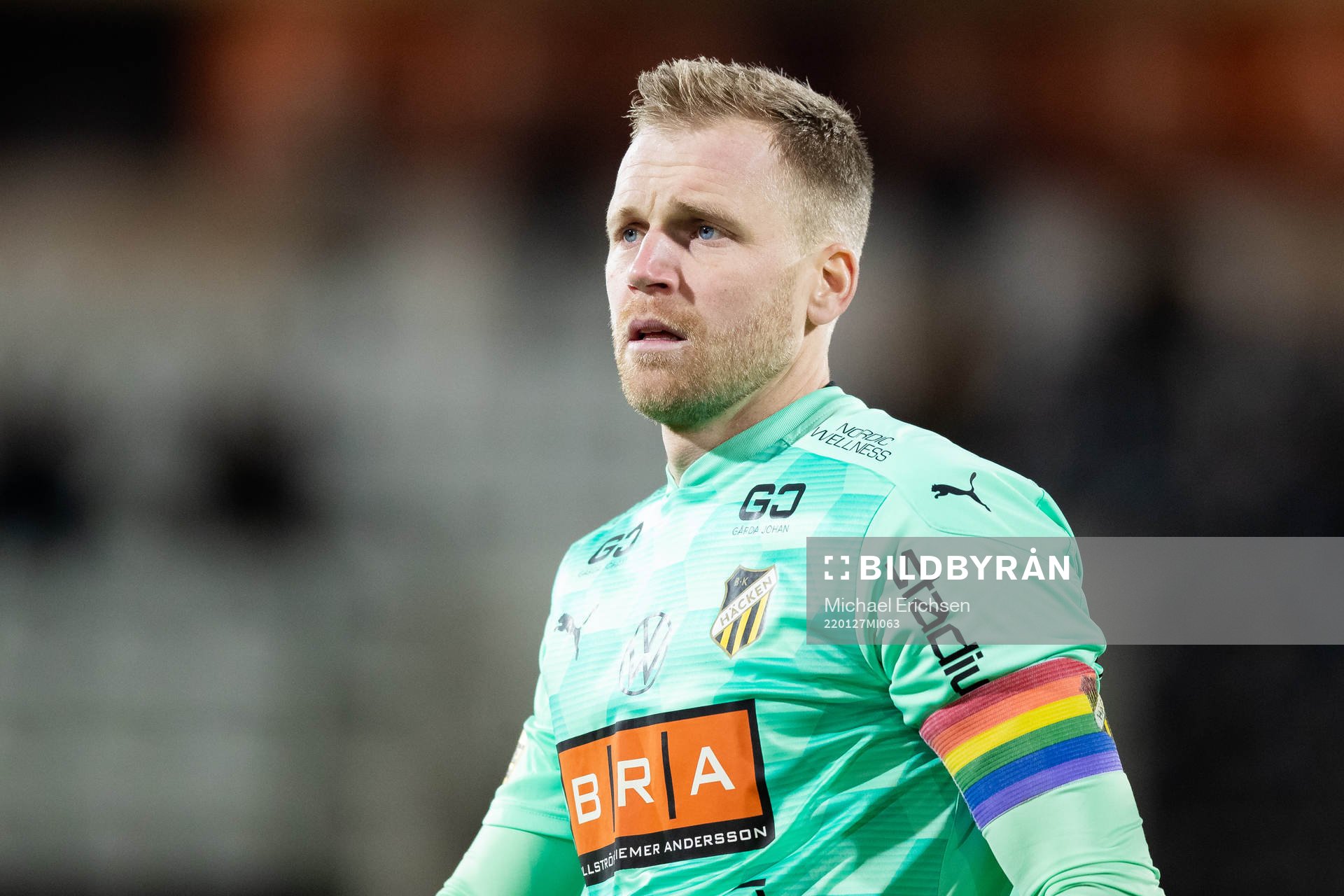 Häckens målvakt Peter Abrahamsson innan  träningsmatchen