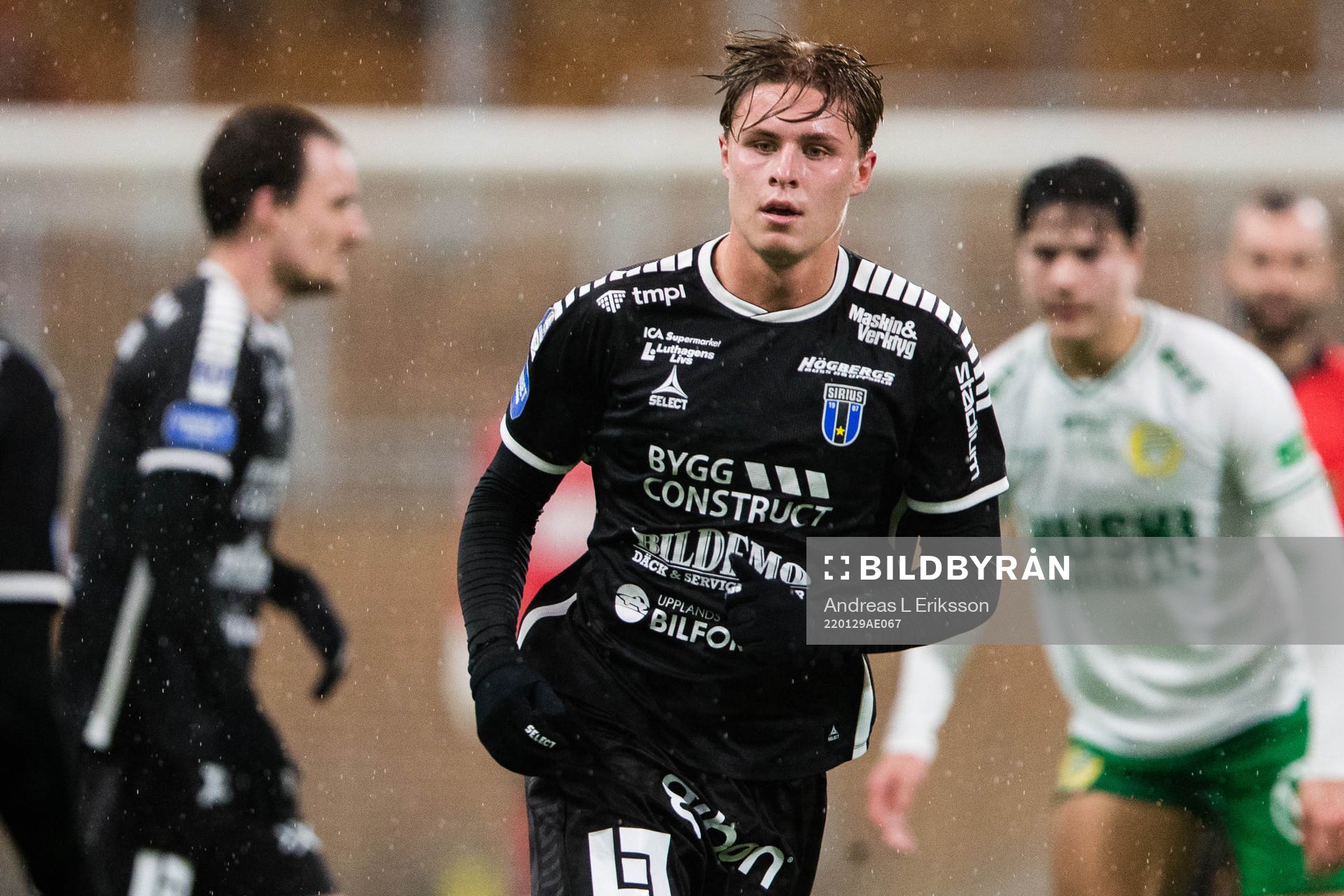 Sirius Noel Hansson under träningsmatchen i fotboll mellan Sirius och Hammarby den 29 januari 2022 i Uppsala. 