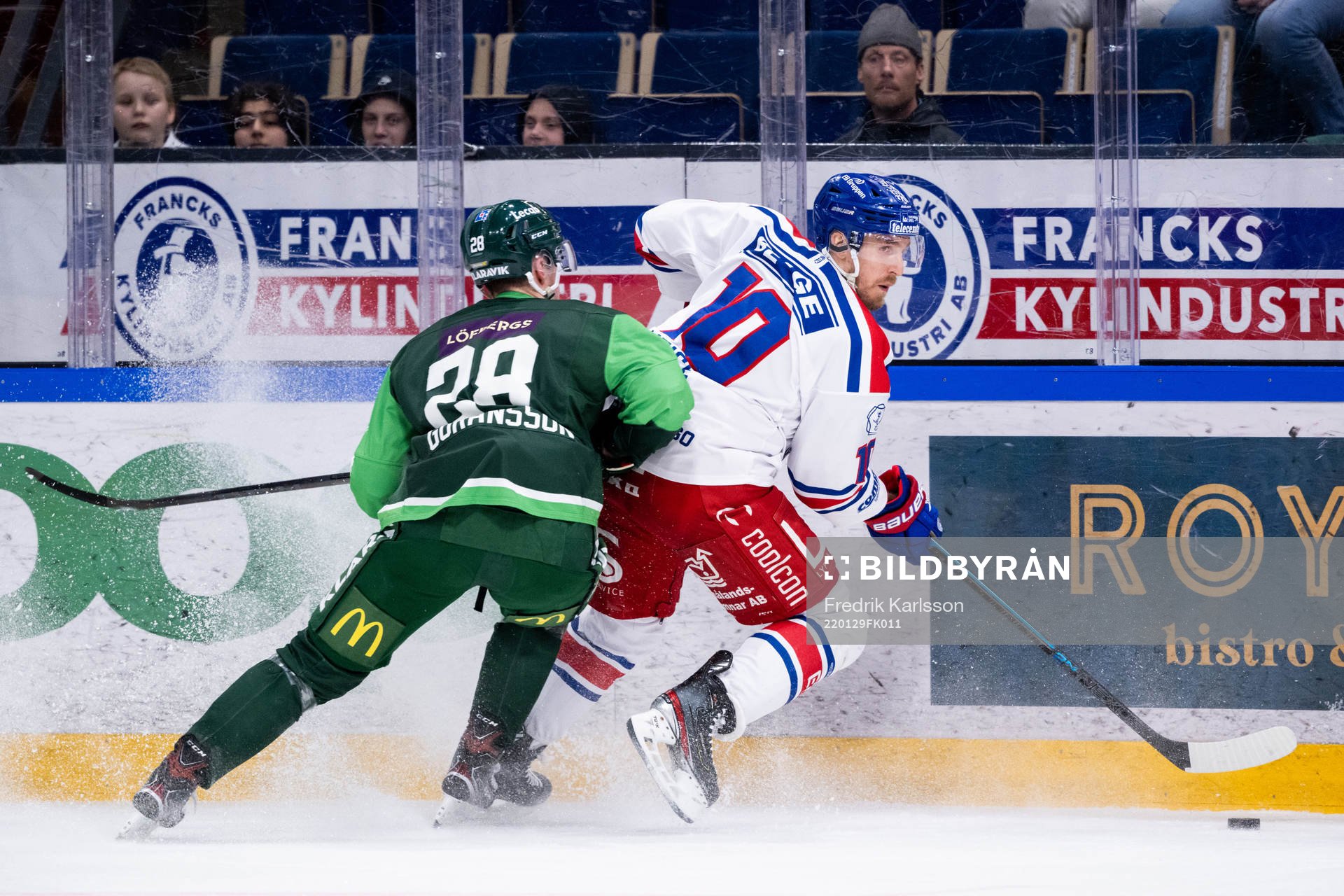 Färjestads Mattias Göransson och Oskarshamns Dale Weise