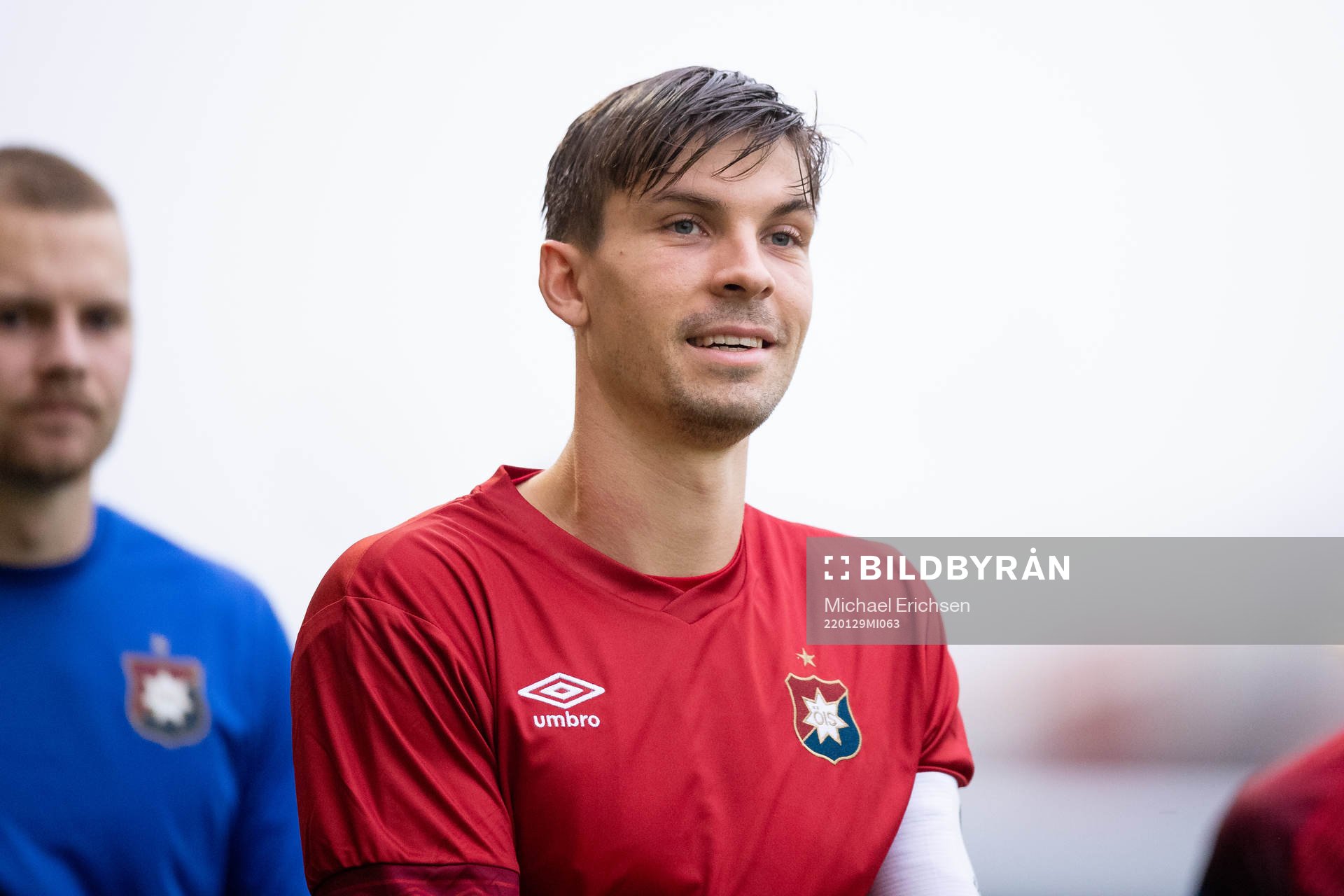 Örgrytes Daniel Paulson innan fotbollsmatchen i