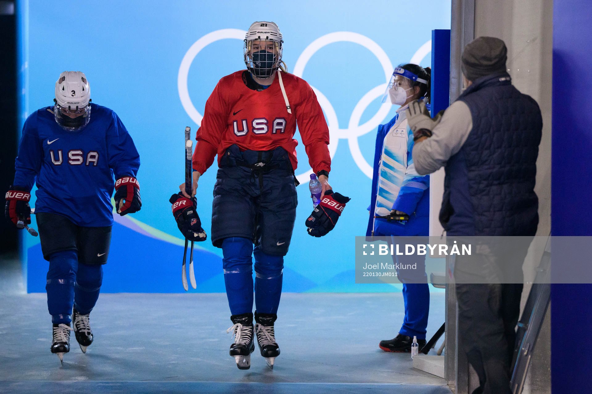 Cayla Barnes and Hilary Knight of the United States women's