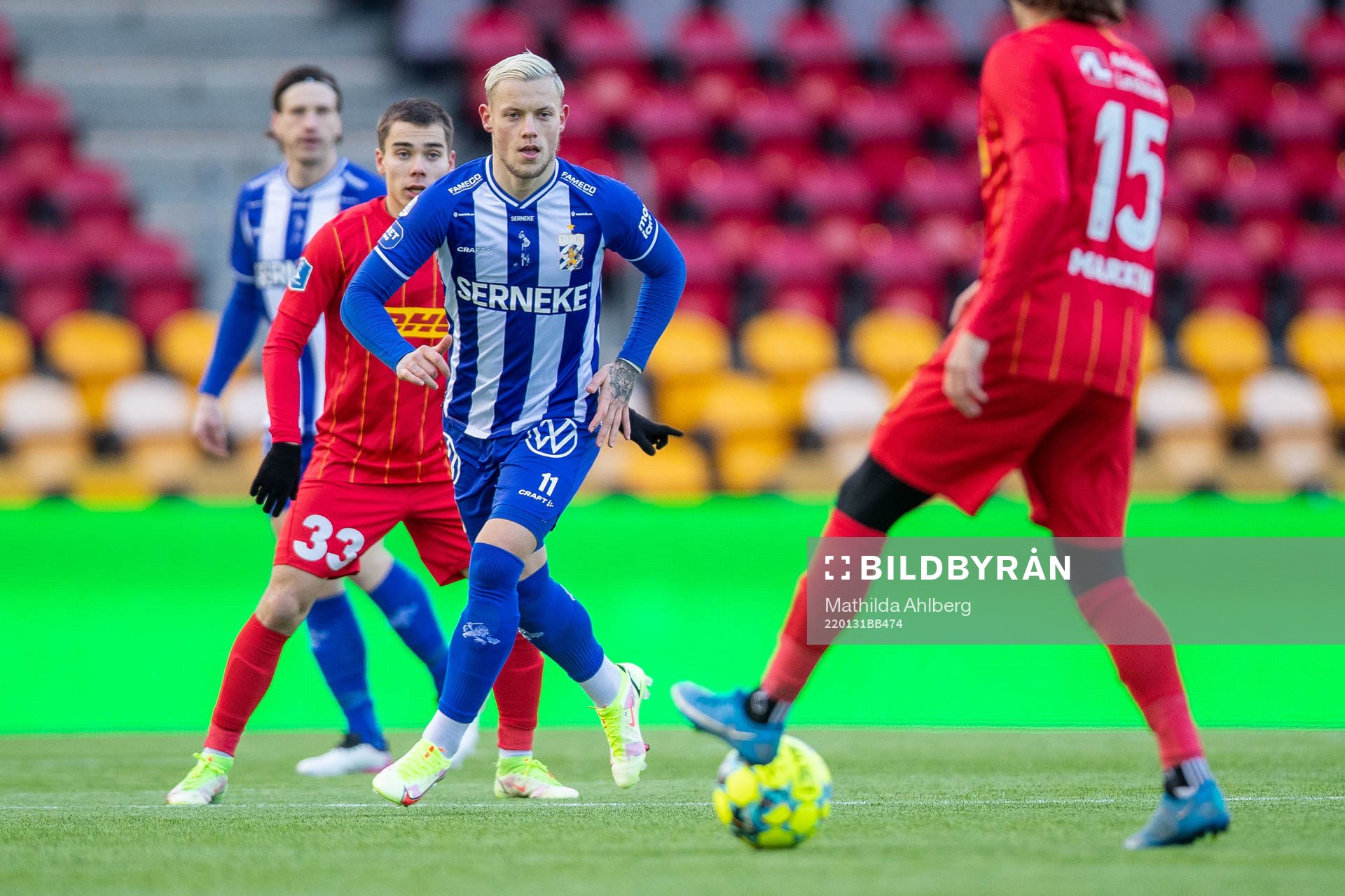 IFK Göteborgs Erik Sorga under träningsmatchen i fotboll mellan Nordsjälland och IFK Göteborg den 31 januari 2022 i Forum. 