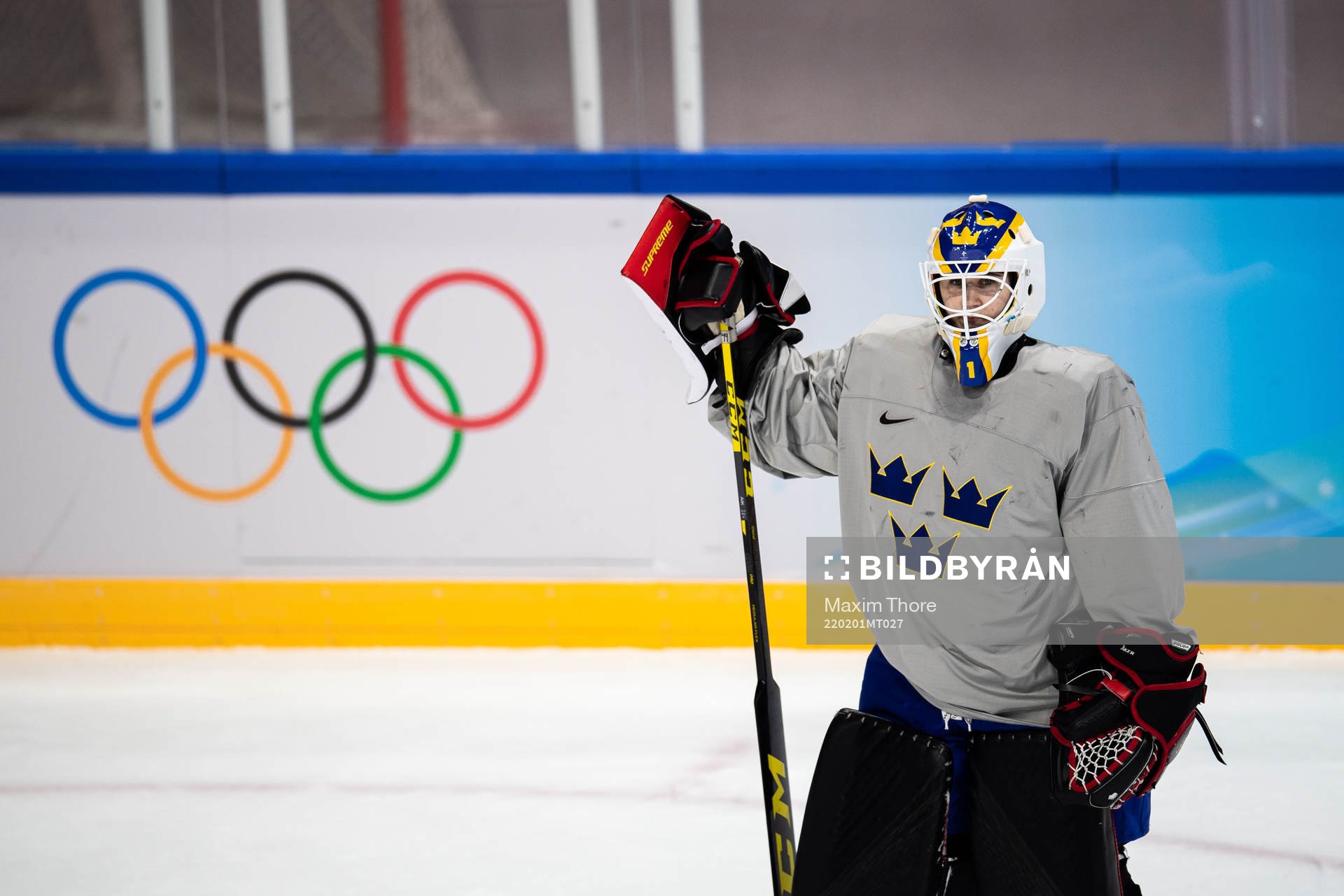 Goaltender Agnes Åker of Sweden women's ice hockey team