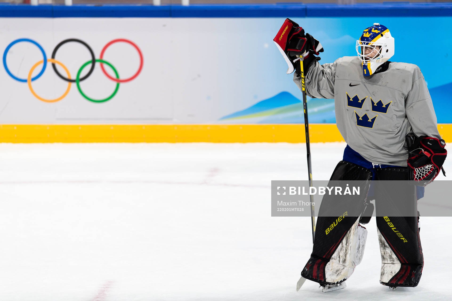 Goaltender Agnes Åker of Sweden women's ice hockey team