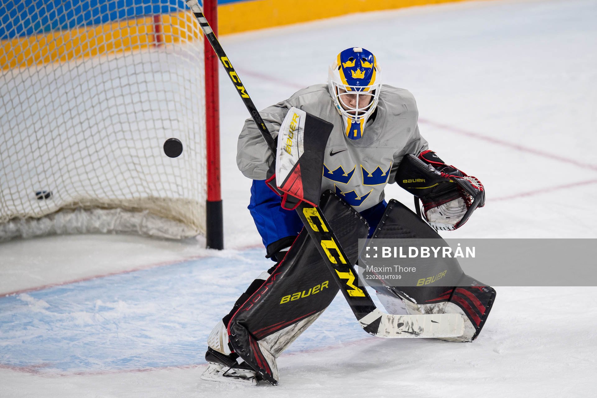 Goaltender Agnes Åker of Sweden women's ice hockey team