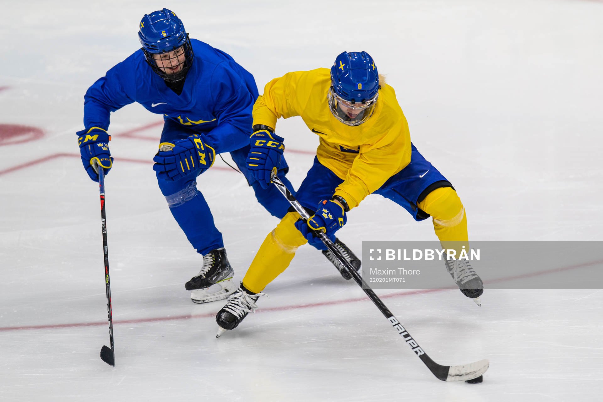 Johanna Fällman and Ebba Berglund of Sweden women's ice