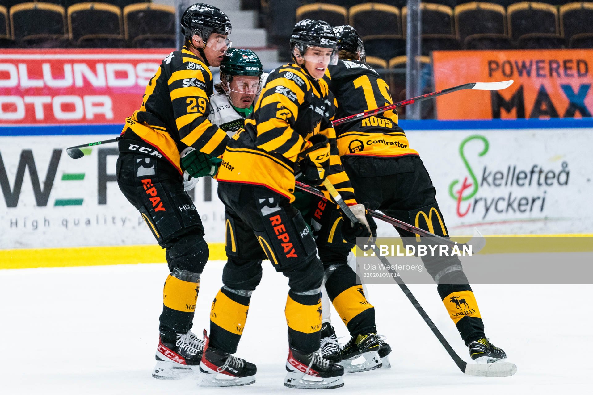 Skellefteås Albin Sundsvik, Gabriel Säll, Filip Roos och