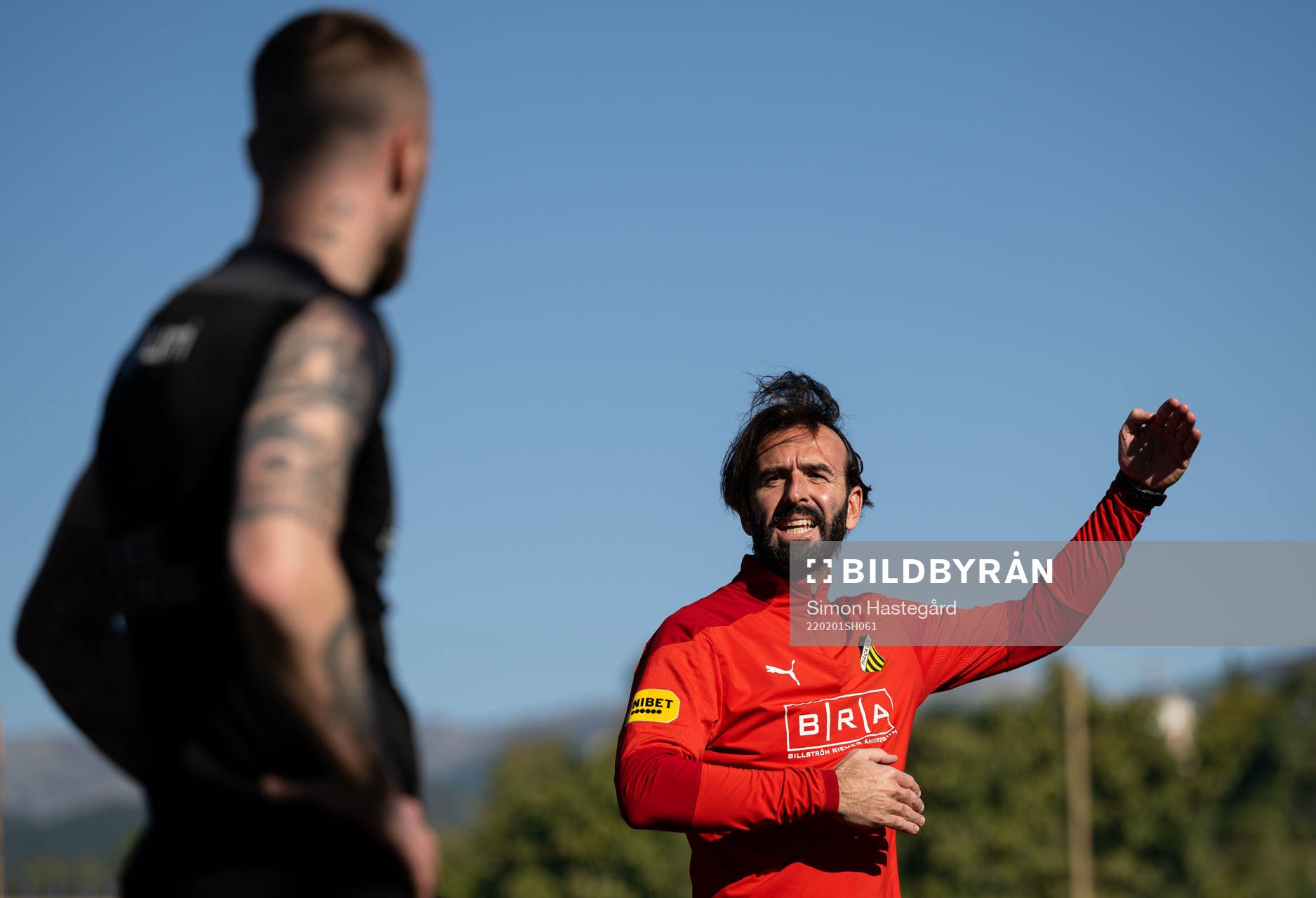 Jordi González Aznar under en fotbollsträning med Häcken den 1 februari 2022 i Marbella. 