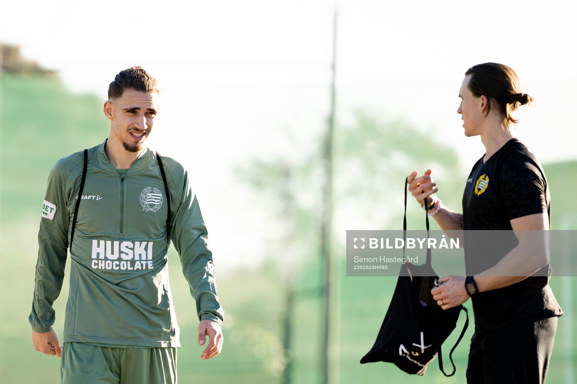 Aziz Harabi  under en fotbollsträning med Hammarby den 2 februari 2022 i Marbella. 