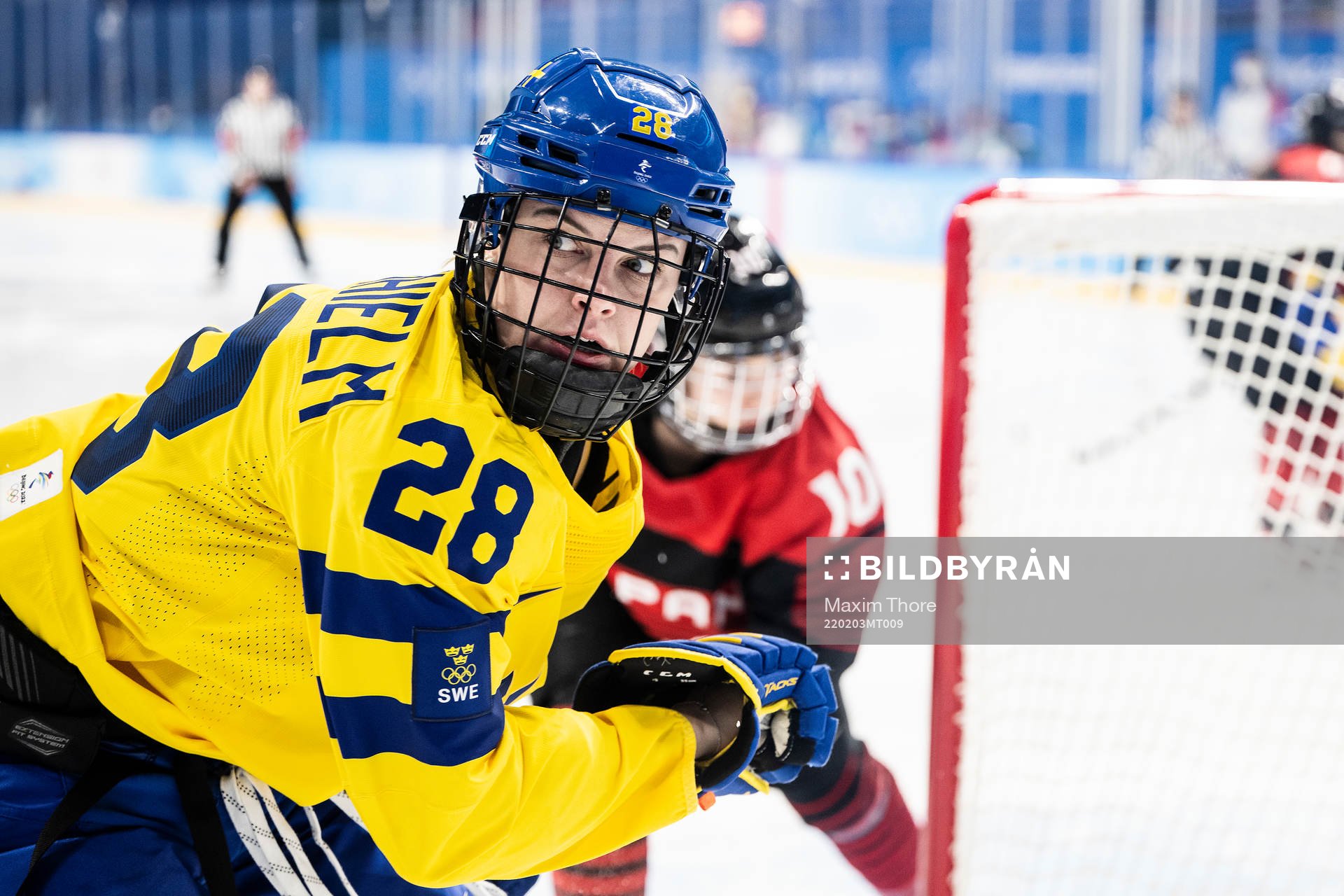 Michelle Löwenhielm of Sweden in the women’s ice hockey