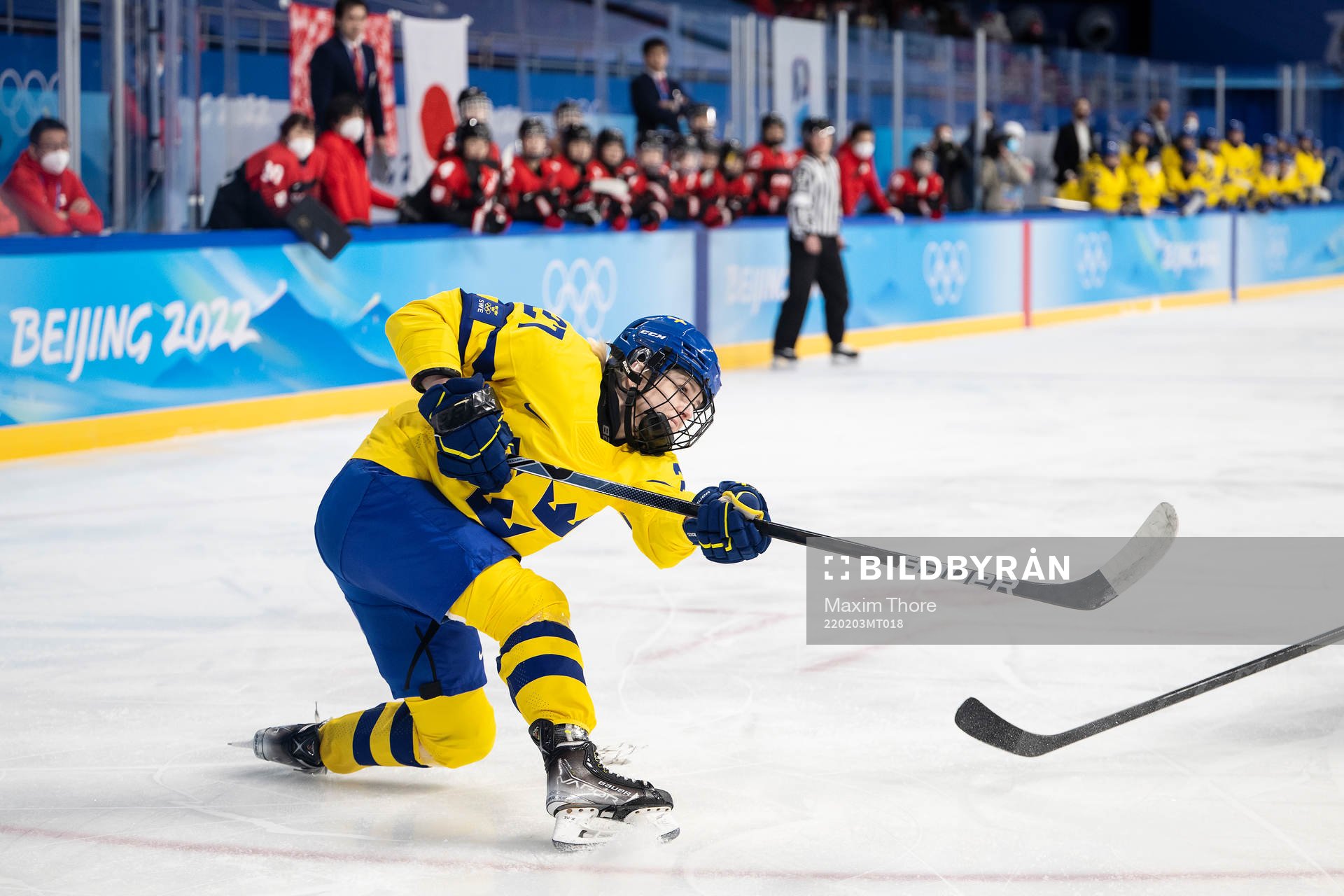 Emma Nordin of Sweden in the women’s ice hockey