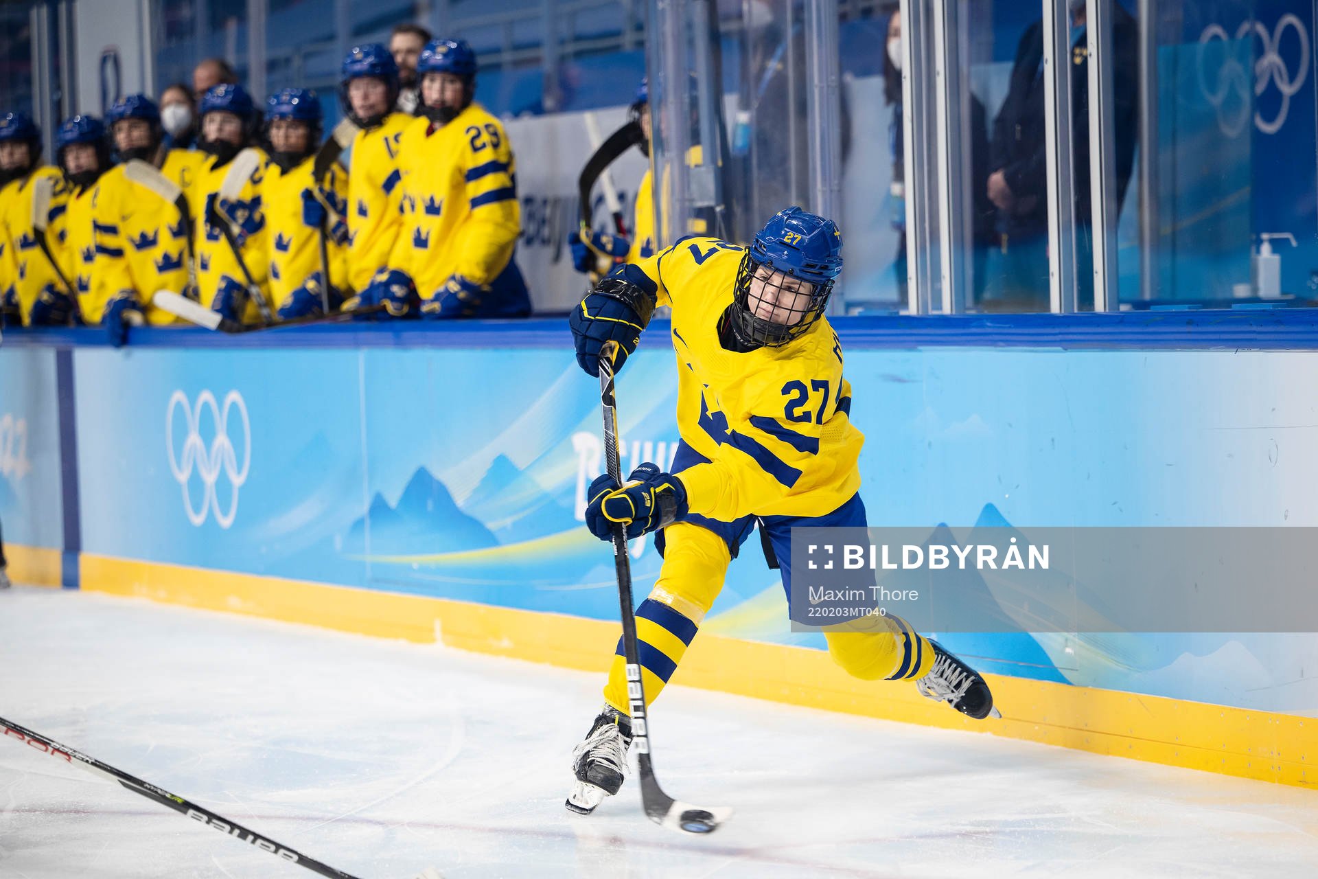Emma Nordin of Sweden in the women’s ice hockey