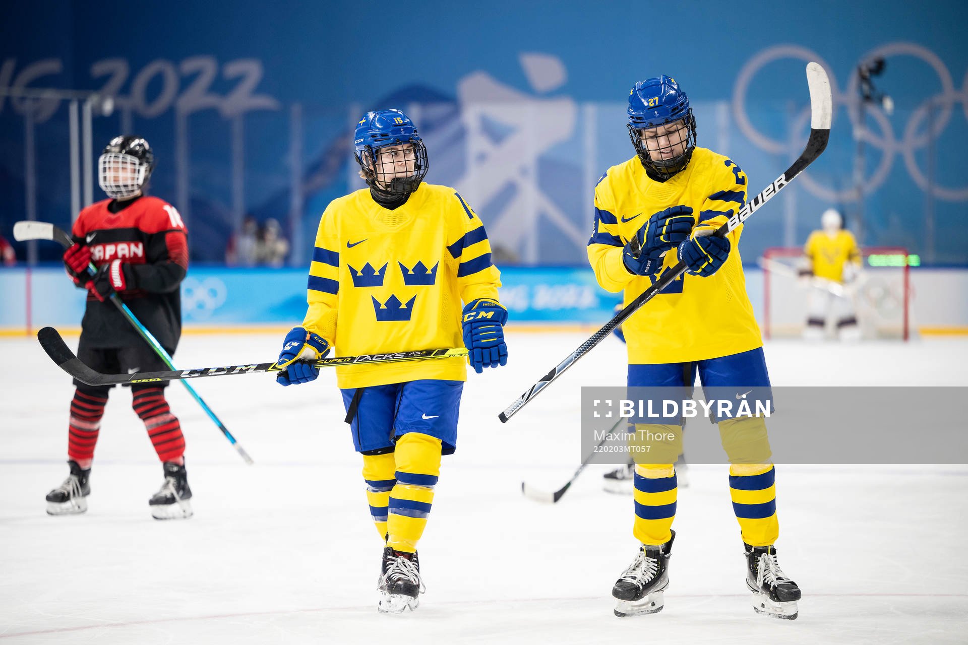 Lisa Johansson and Emma Nordin of Sweden in the women’s