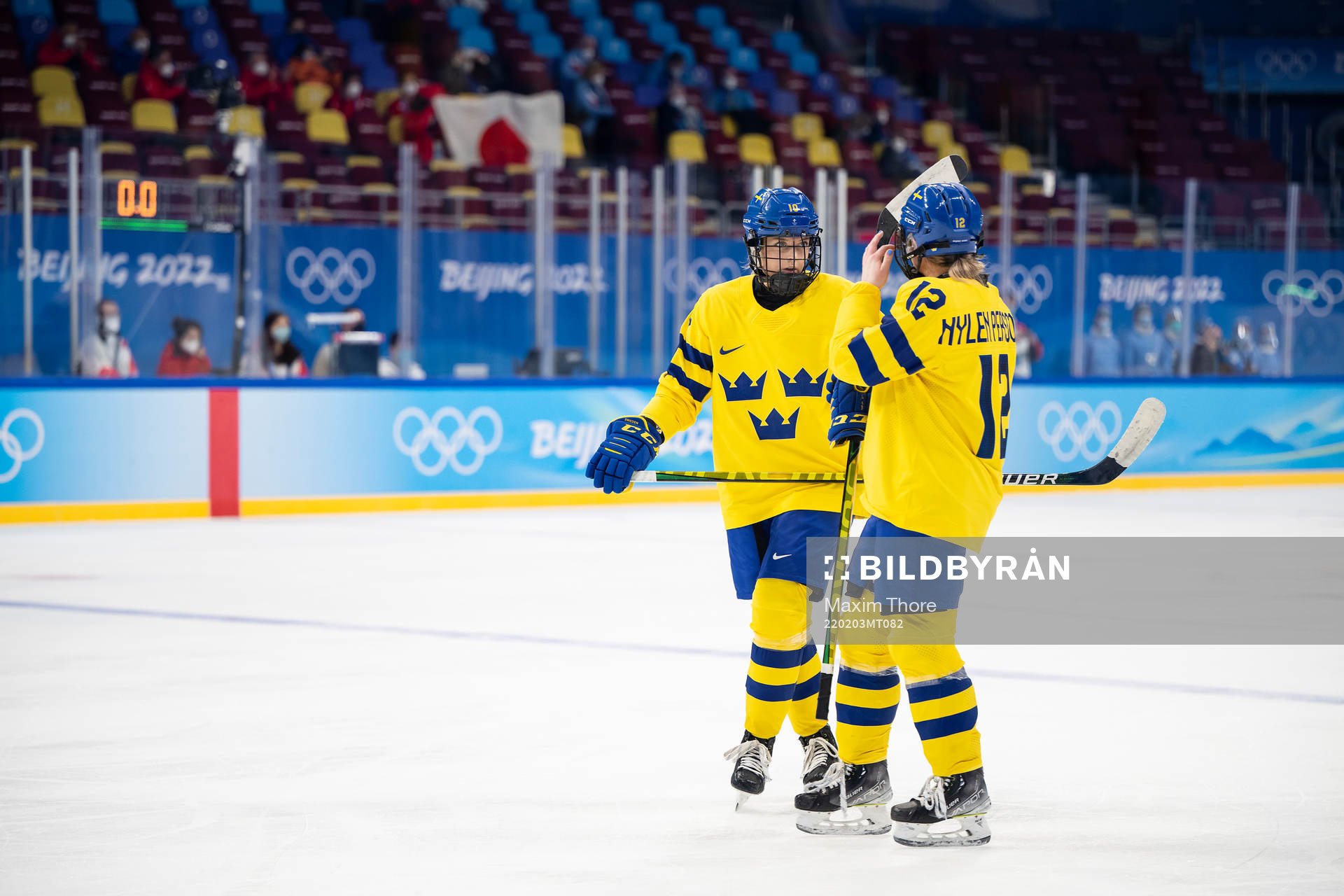 Mina Waxin and Maja Nylen-Persson of Sweden looks dejected