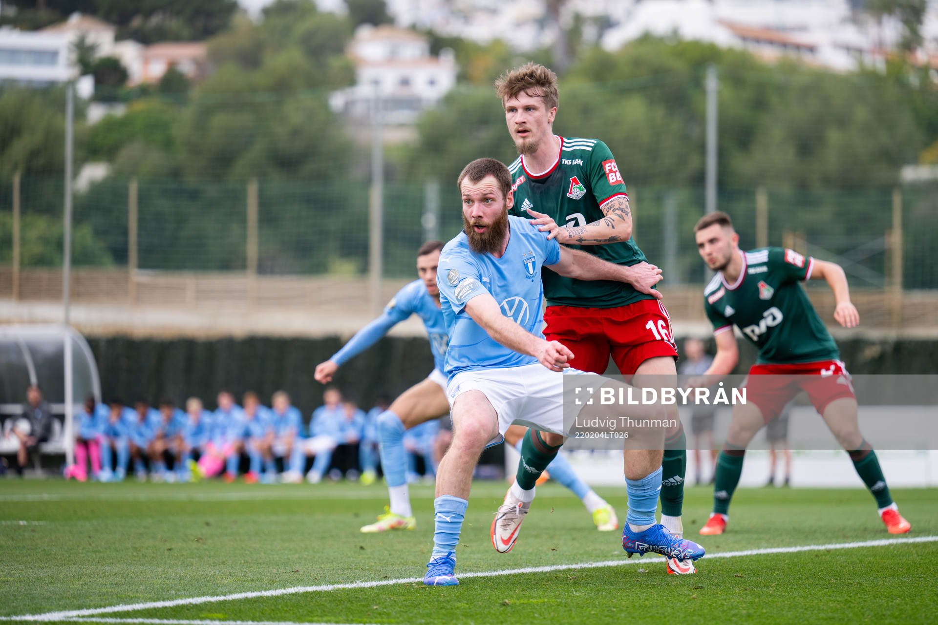 Jo Inge Berget of Malmö FF and Tin Jedvaj of Lokomotiv