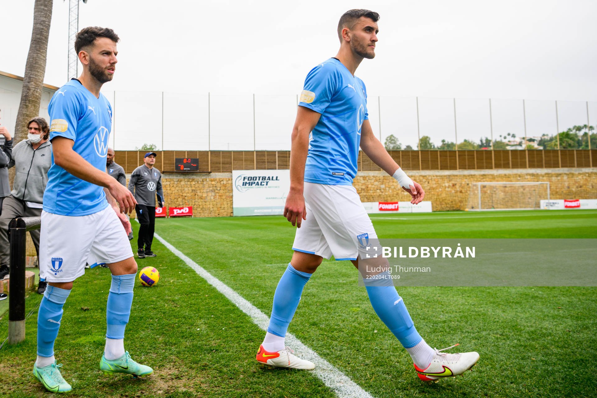 Matej Chalus of Malmö FF enters the pitch