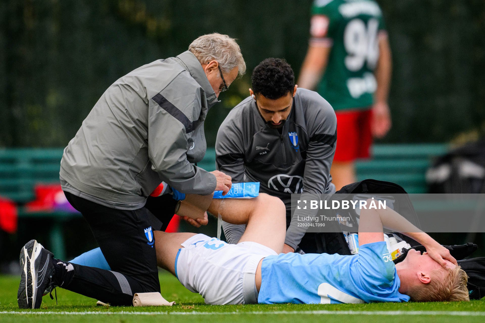 Emil Lindman of Malmö FF in pain