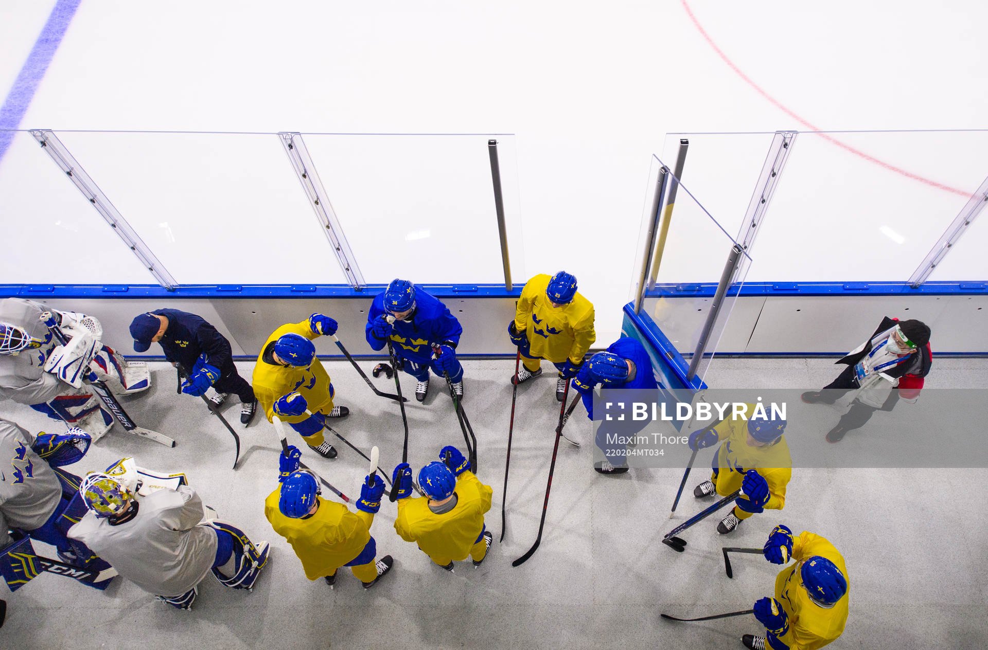 Players of the Swedish men’s national ice hockey team at