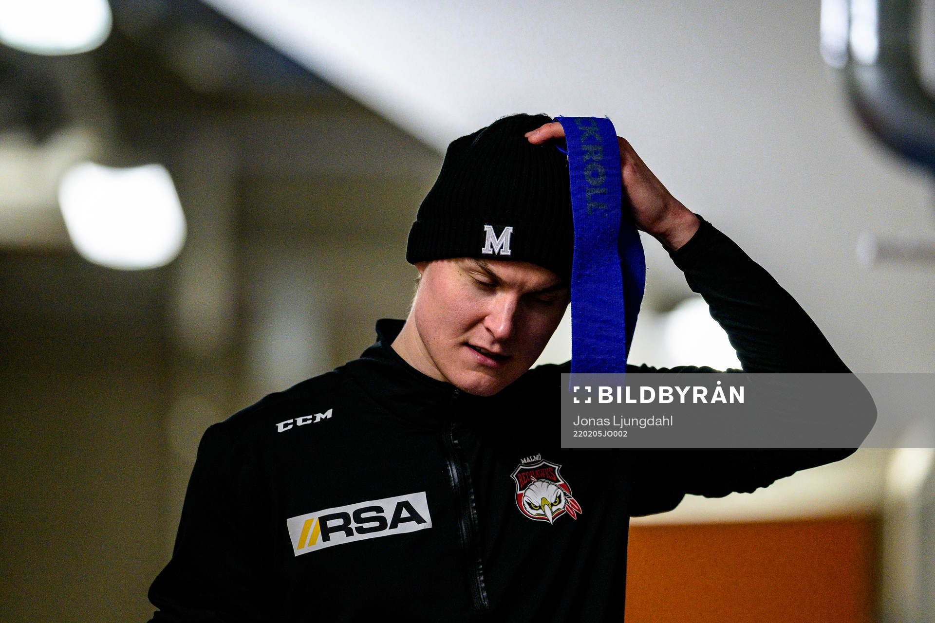 Malmö Redhawks Fredrik Händemark före ishockeymatchen i