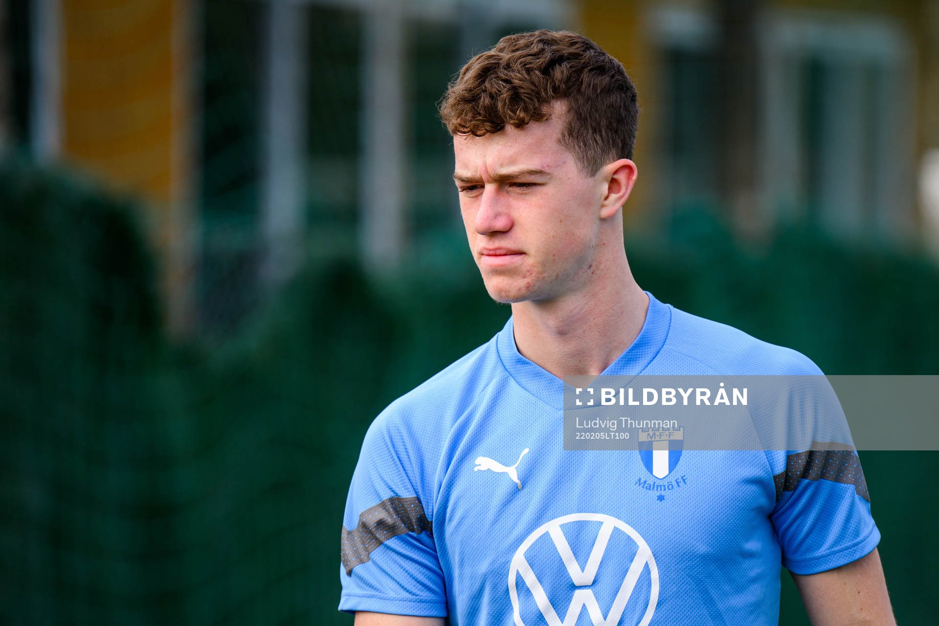 Målvakt Viktor Andersson under en fotbollsträning med Malmö FF den 5 februari 2022 i Marbella. 