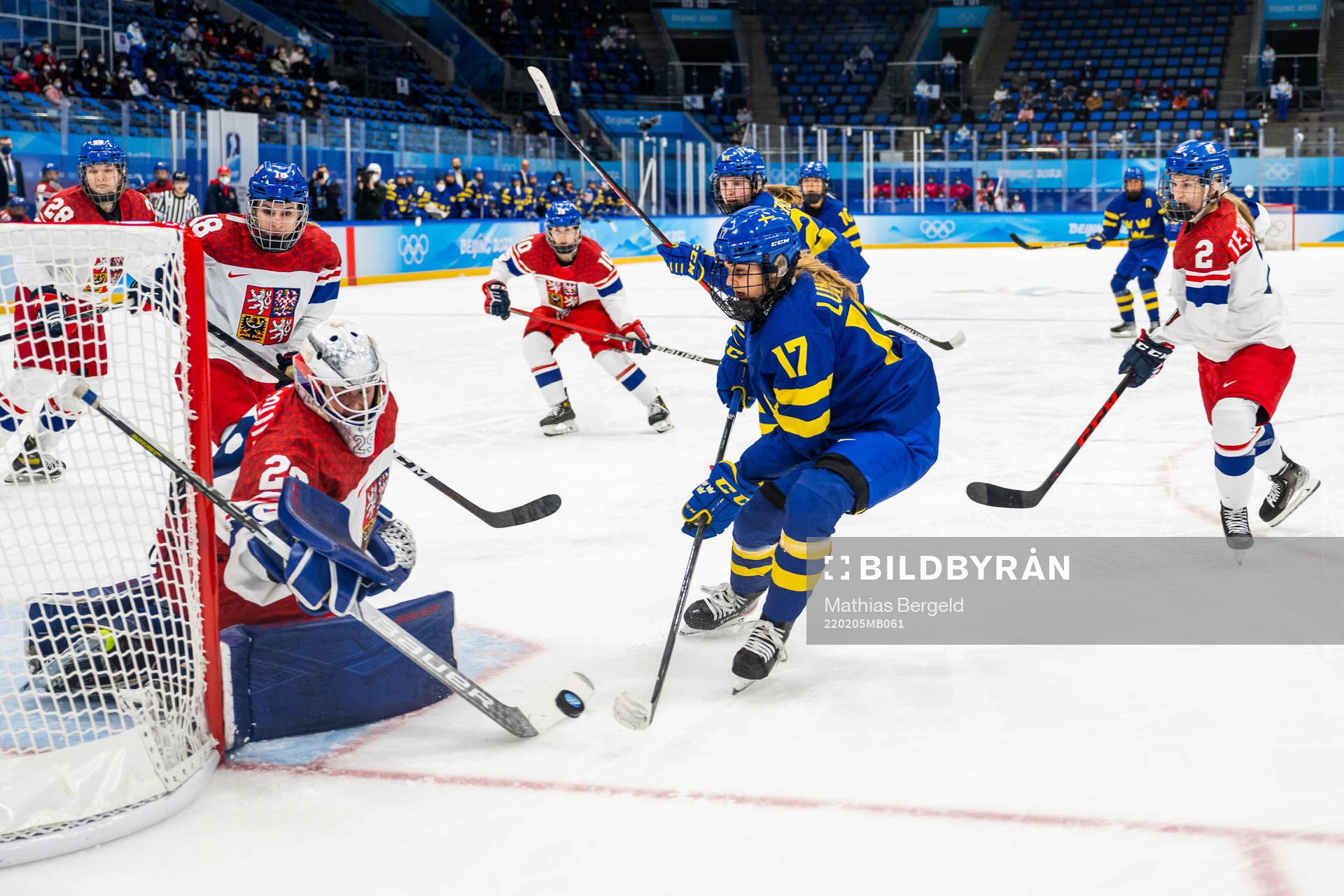 goaltender Klara Peslarova of Czech Republic and Sofie