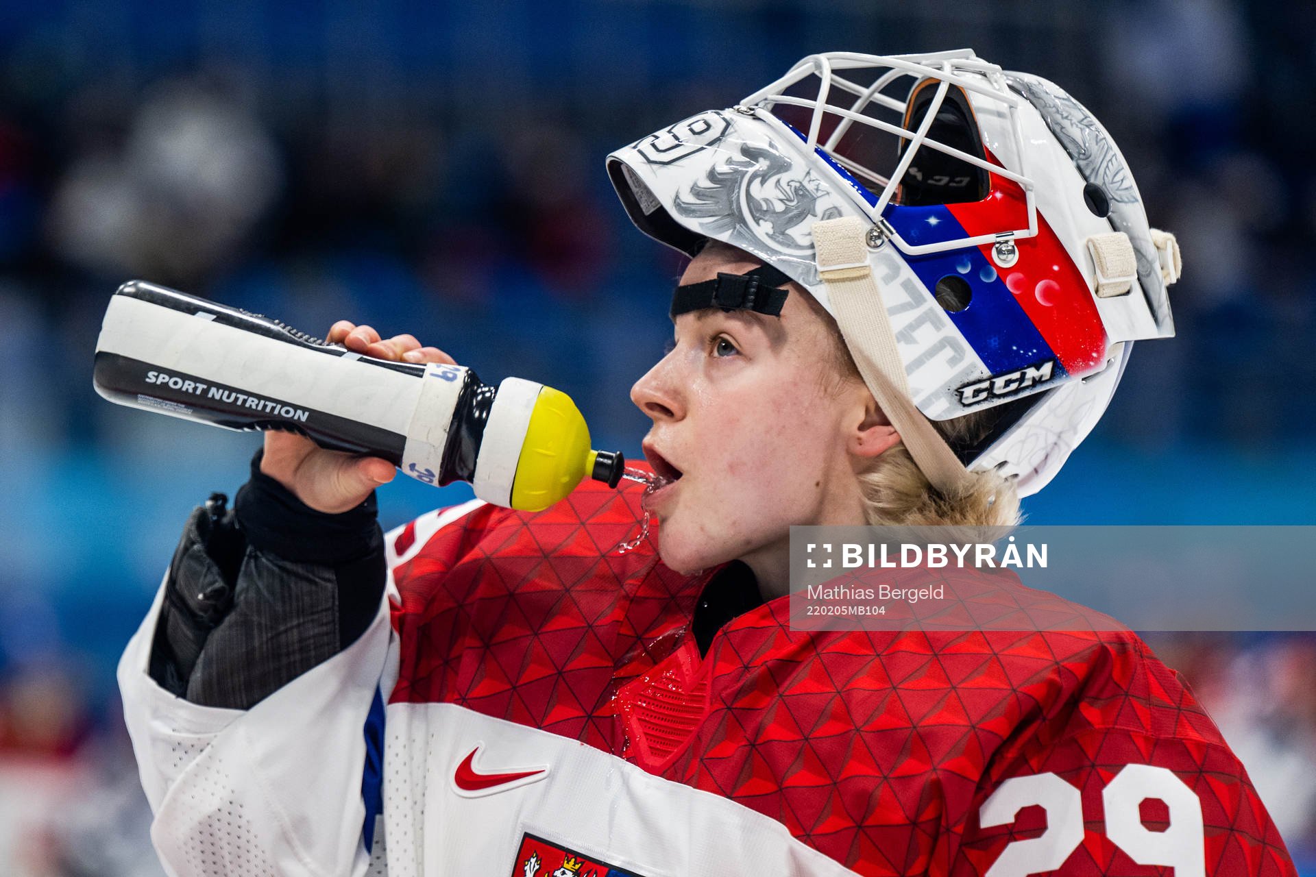 goaltender Klara Peslarova of Czech Republic in the