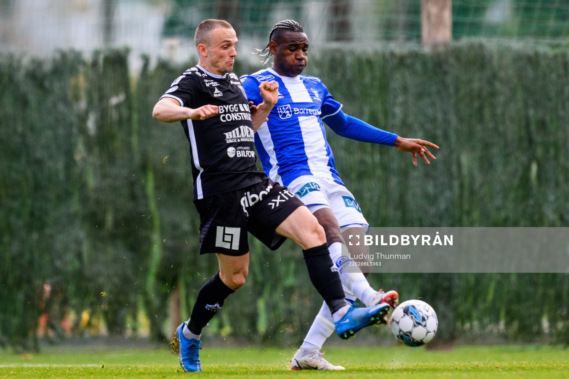 Aron Bjarnason of Sirius and Rashad Muhammed of Sarpsborg 08 during the friendly match between Sirius and Sarpsborg 08 on February 6, 2022 in Marbella.