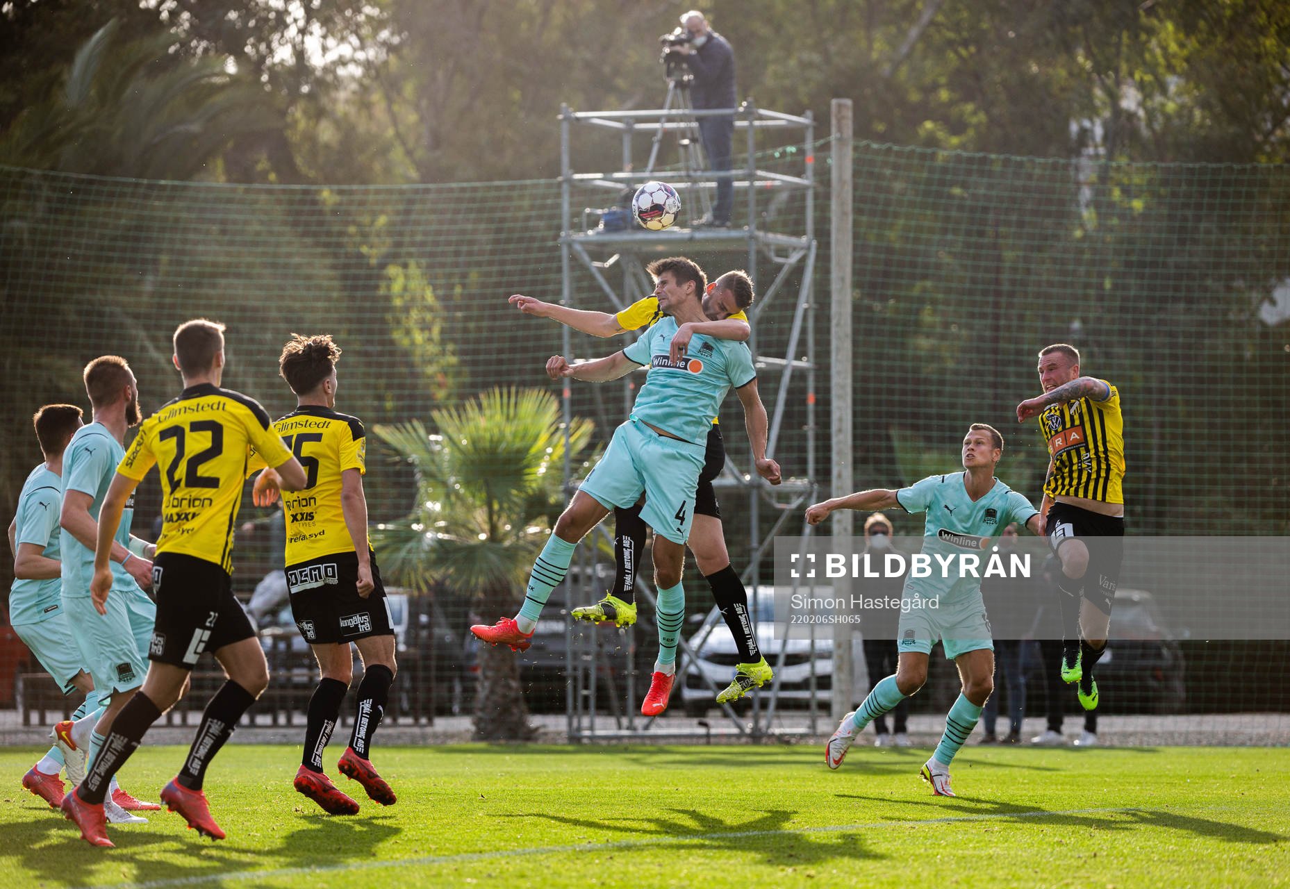 Alexandr Martynovich of Krasnodar and Johan Hammar of Häcken during the Friendly match between Häcken and Krasnodar on February 6, 2022 in Marbella. 