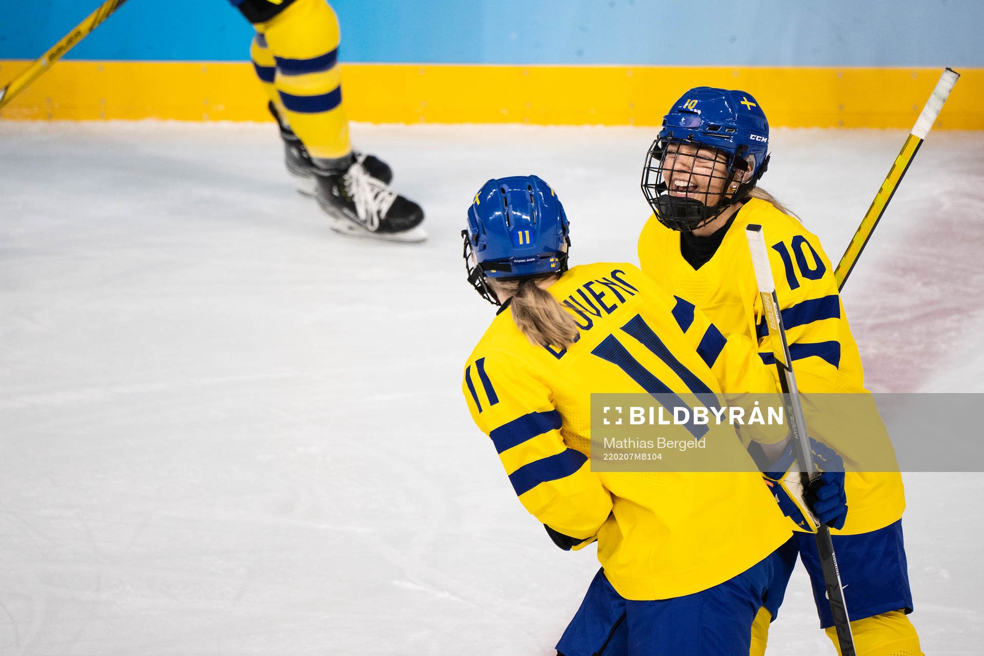 Josefin Bouveng and Mina Waxin of Sweden celebrate