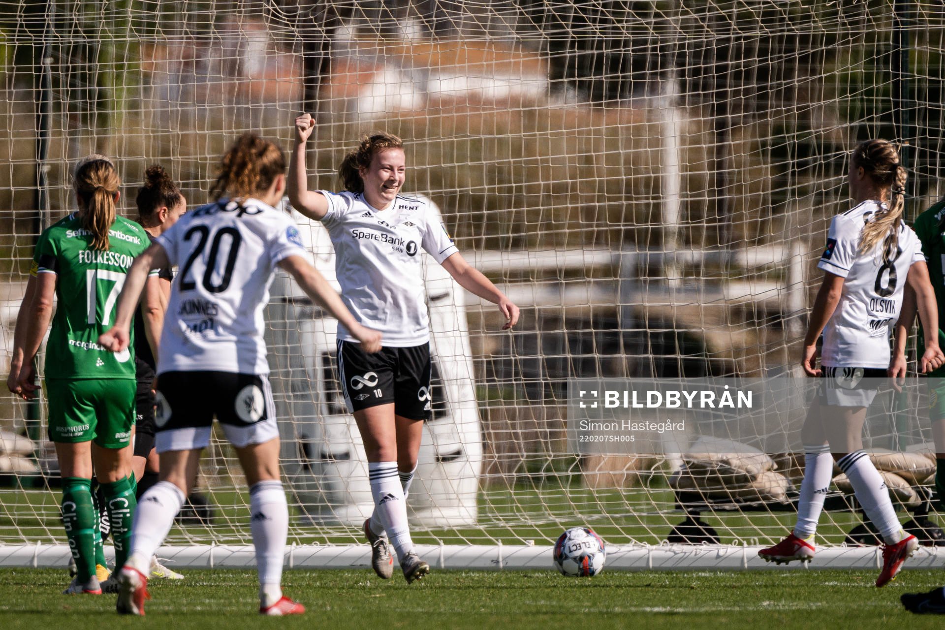 Sara Kanutte Fornes of Rosenborg celebrates the 0-2 goal