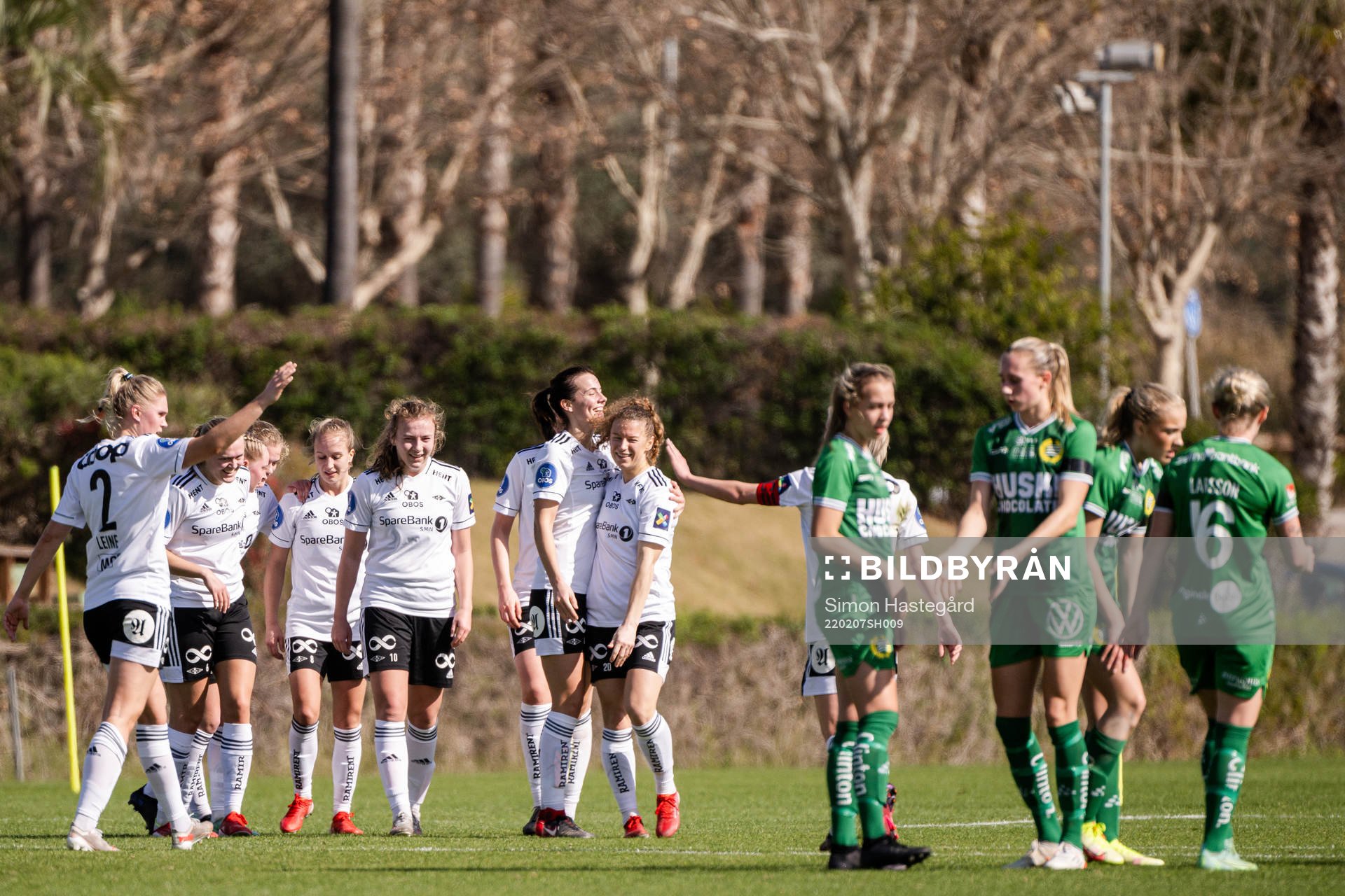 Players of Rosenborg celebrate the 0-2 goal