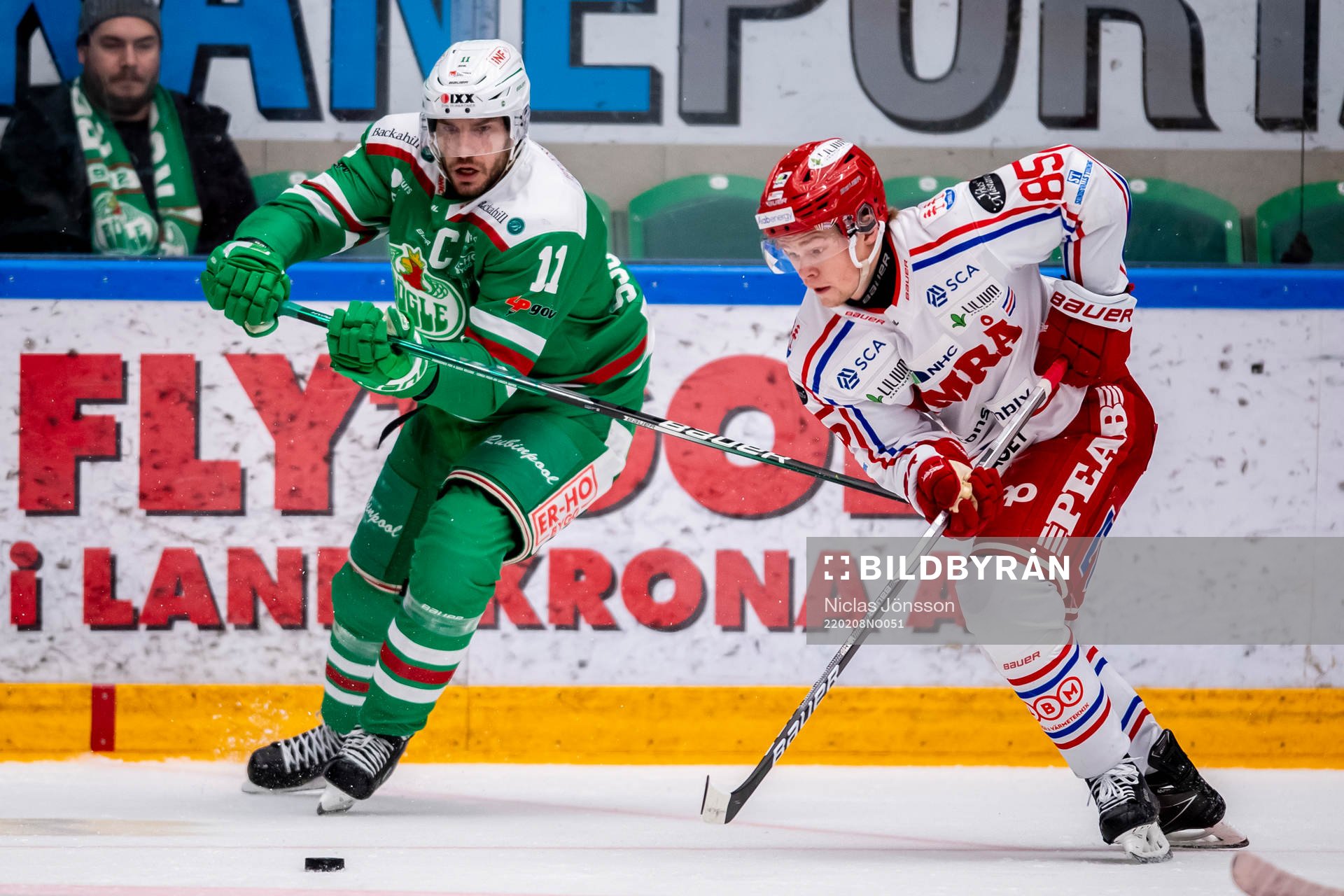 Rögles Mattias Sjögren och Timrås Filip Westerlund