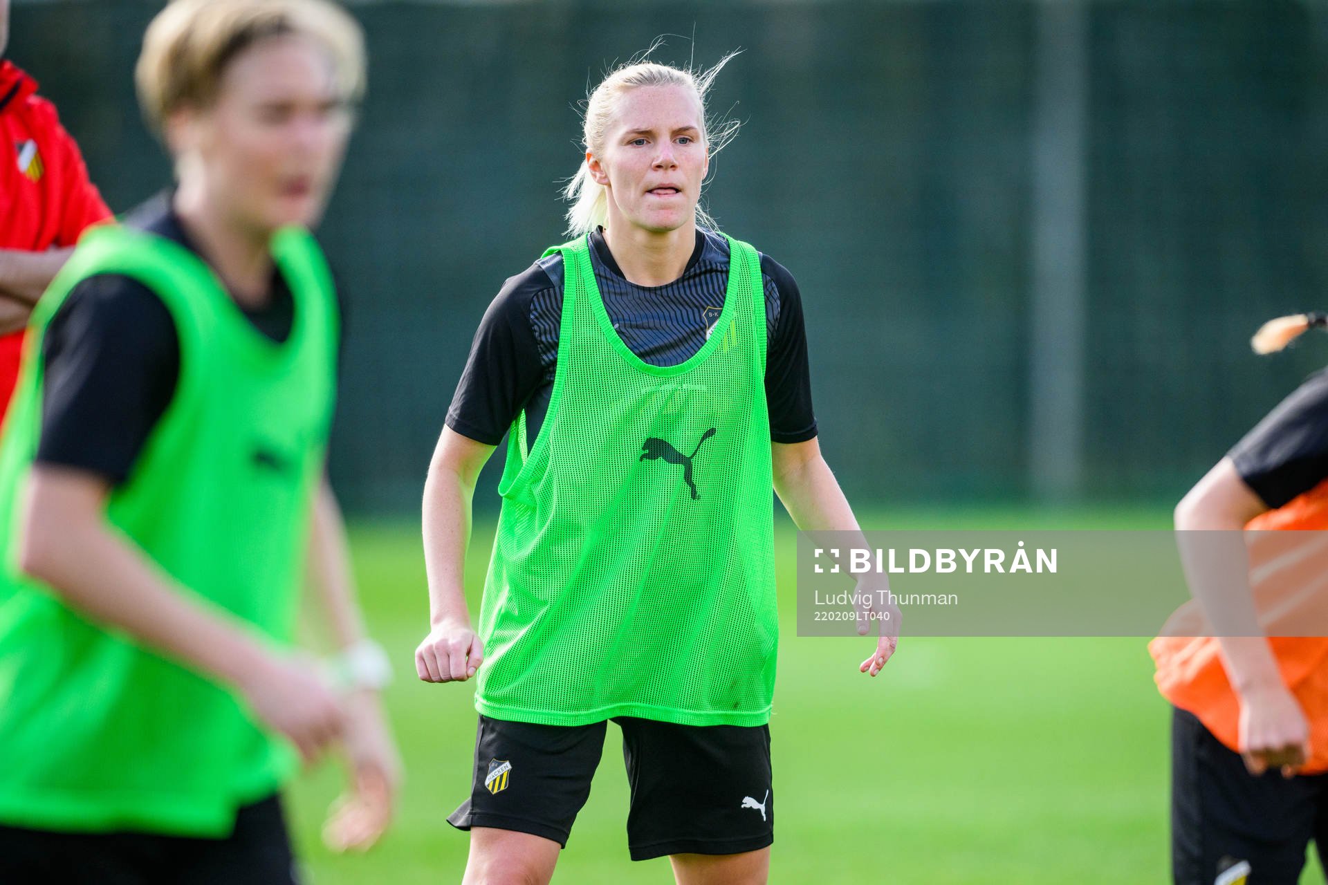 Josefine Rybrink under en fotbollsträning med Häcken den 9 februari 2022 i Marbetlla. 