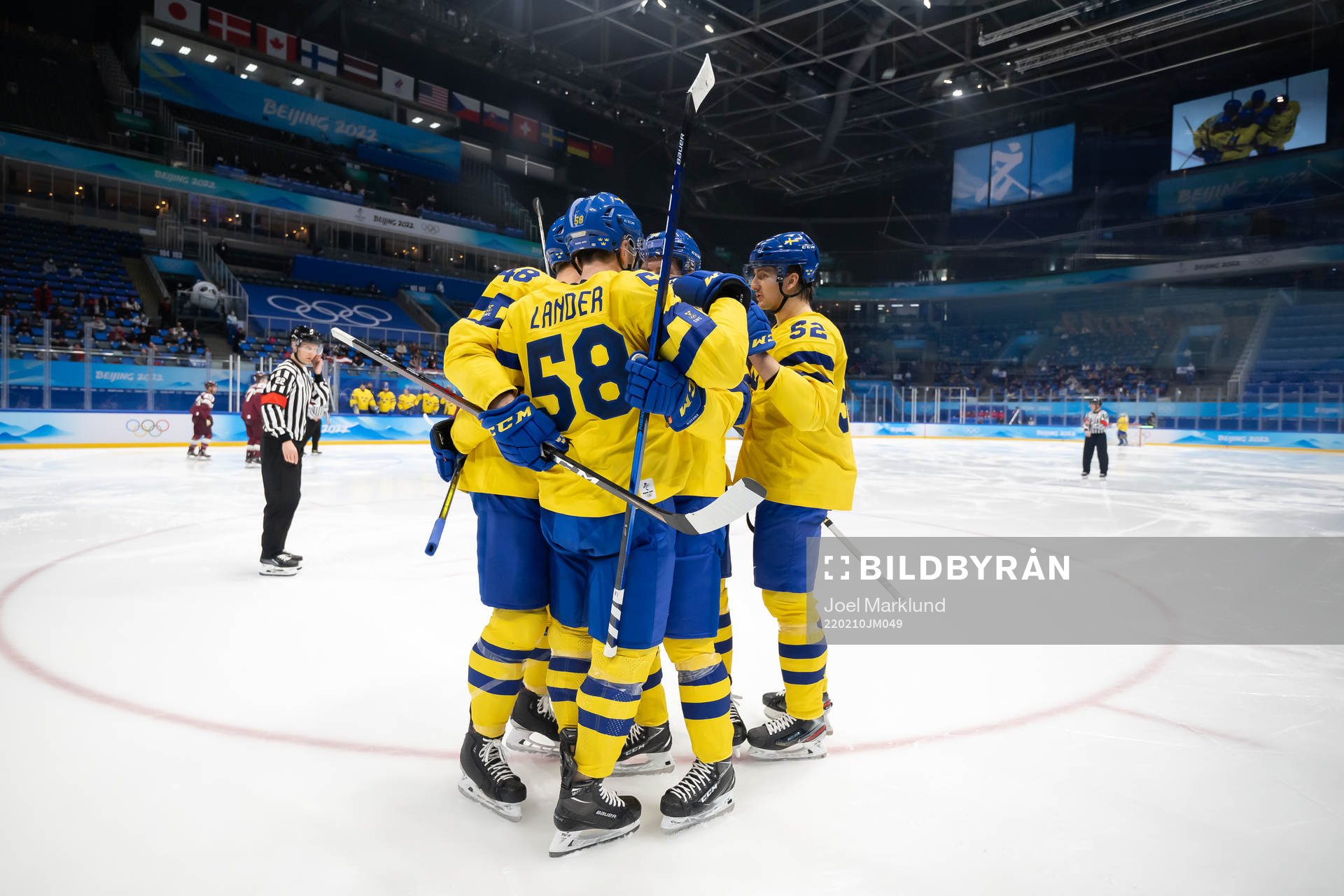 The Swedish players celebrate
