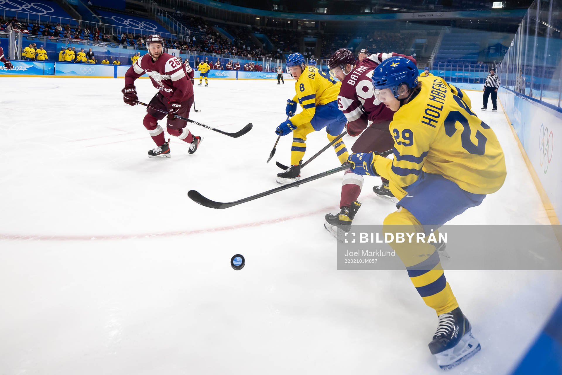 Fredrik Olofsson and Lucas Wallmark against Uvis Balinskis