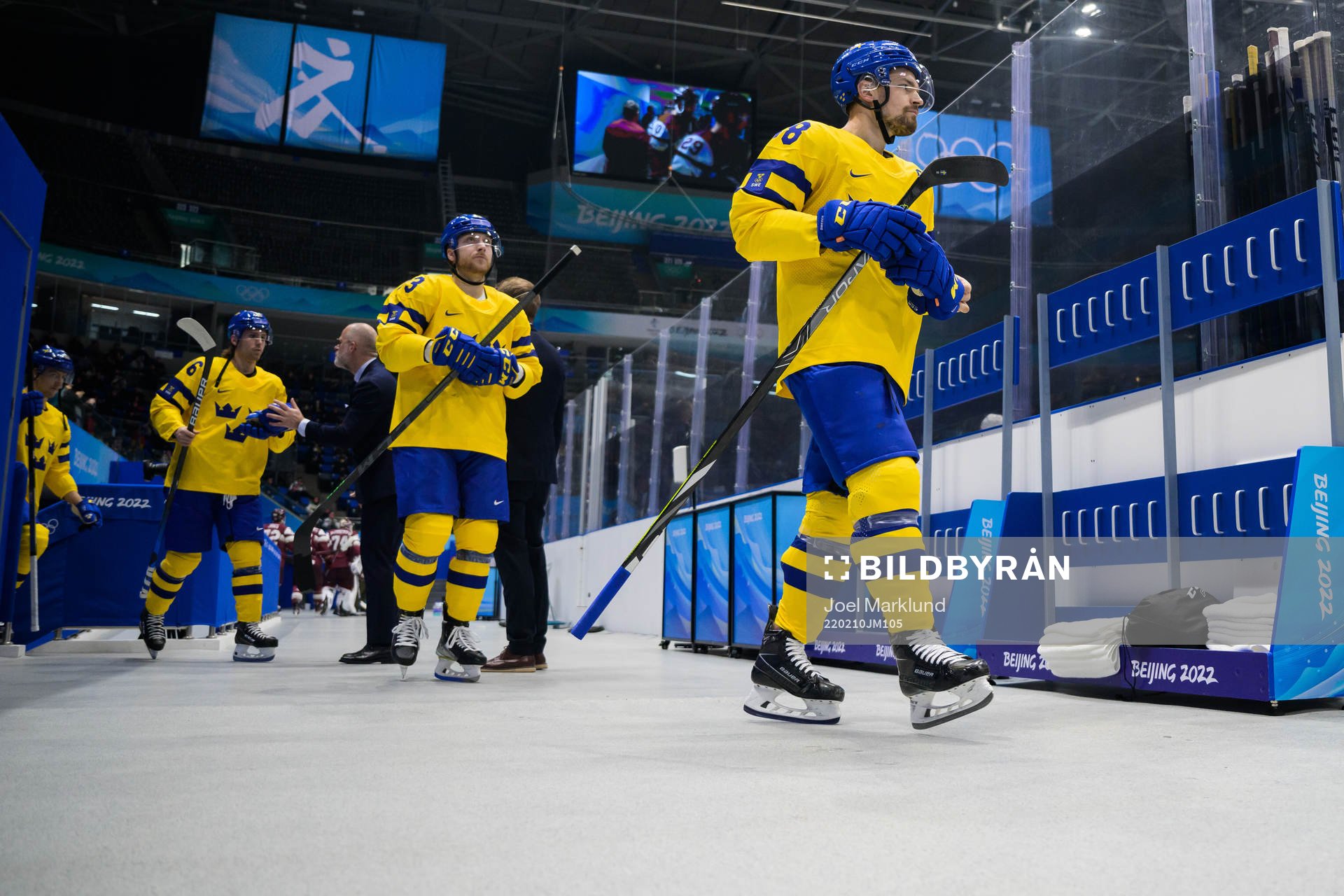 Mathias Bromé, Linus Hultström and Anton Lander of Sweden