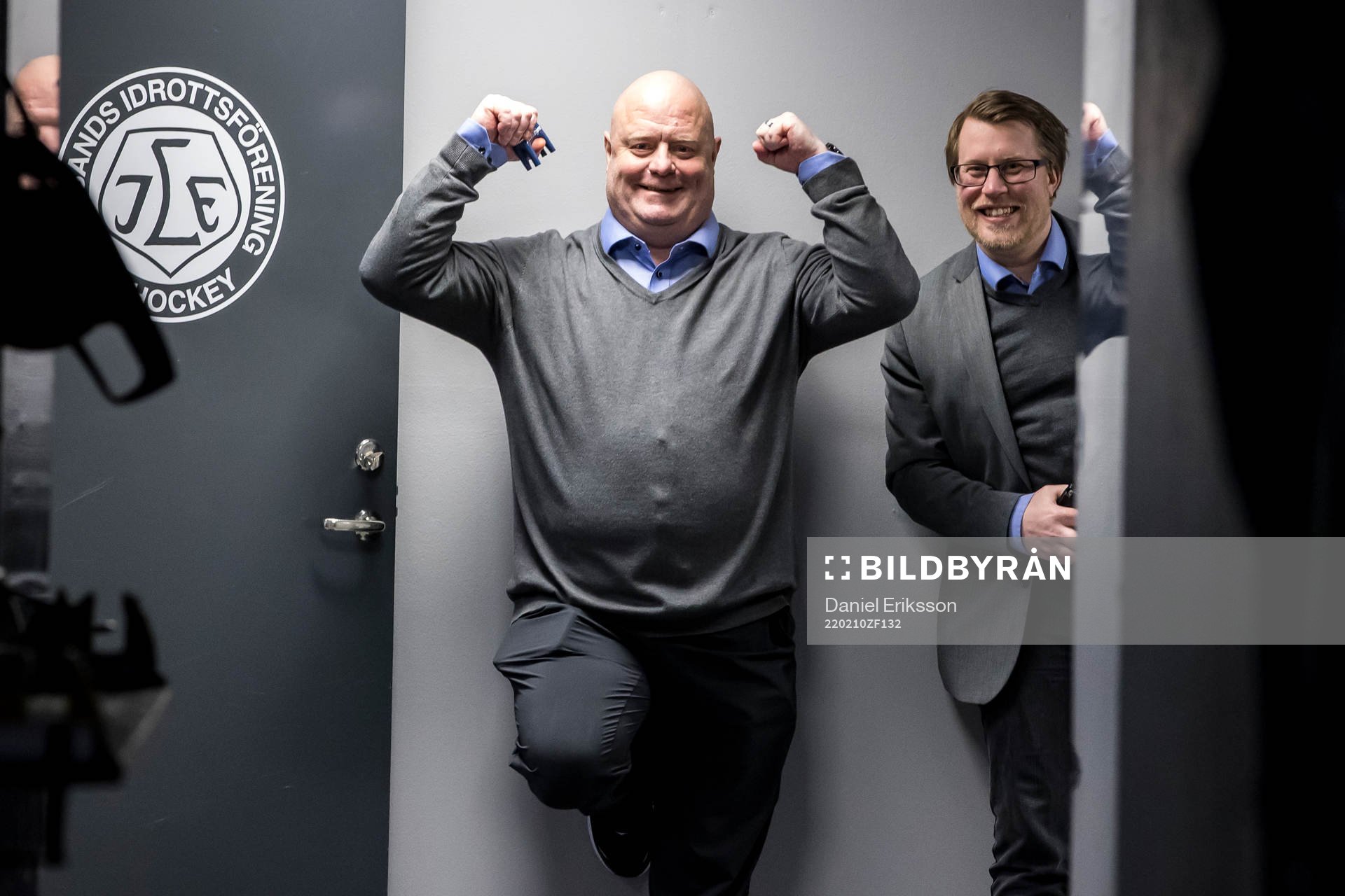 Leksands lagledare Christer Siik och Leksands Richard Brasar