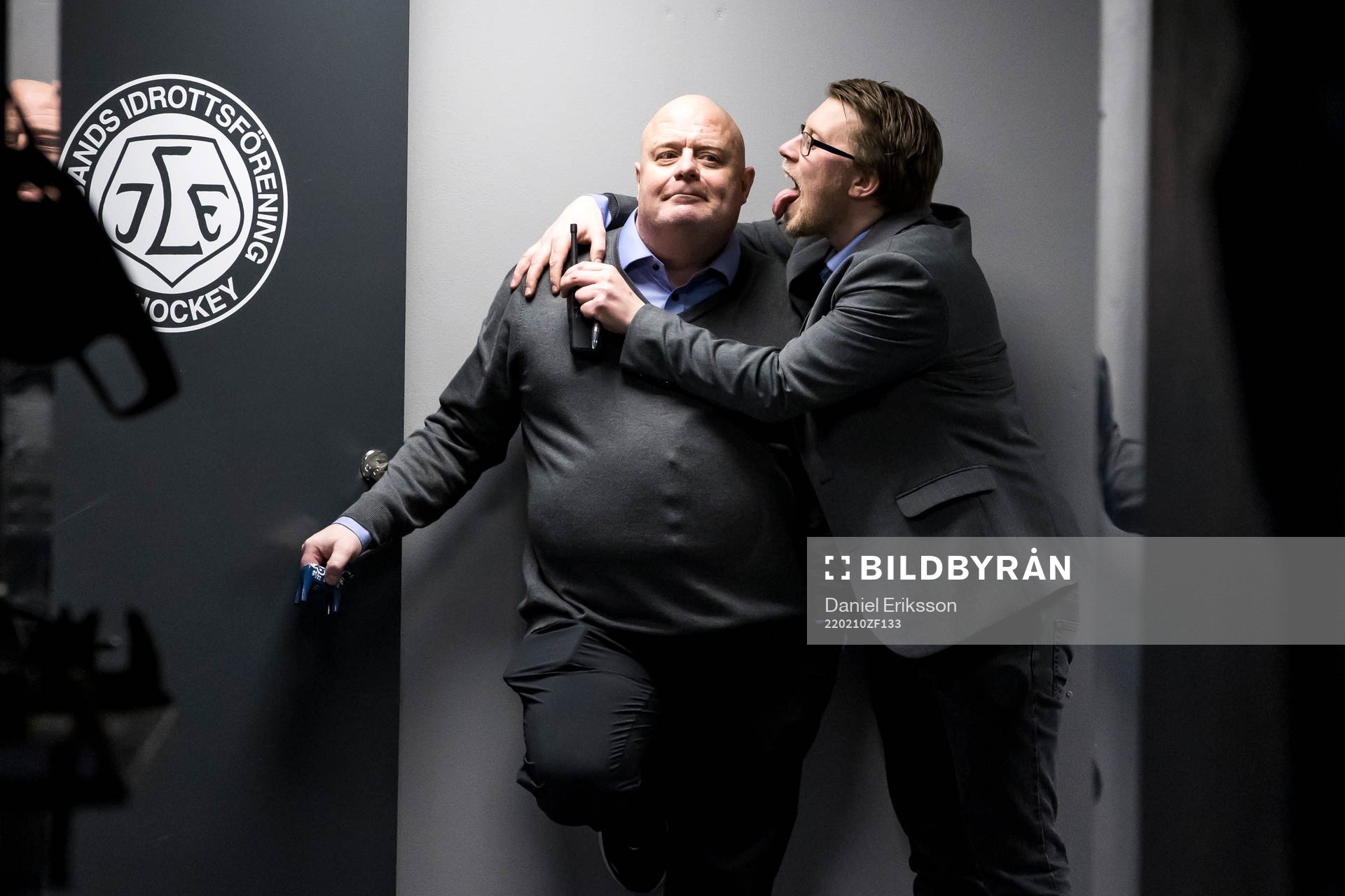 Leksands lagledare Christer Siik och Leksands Richard Brasar