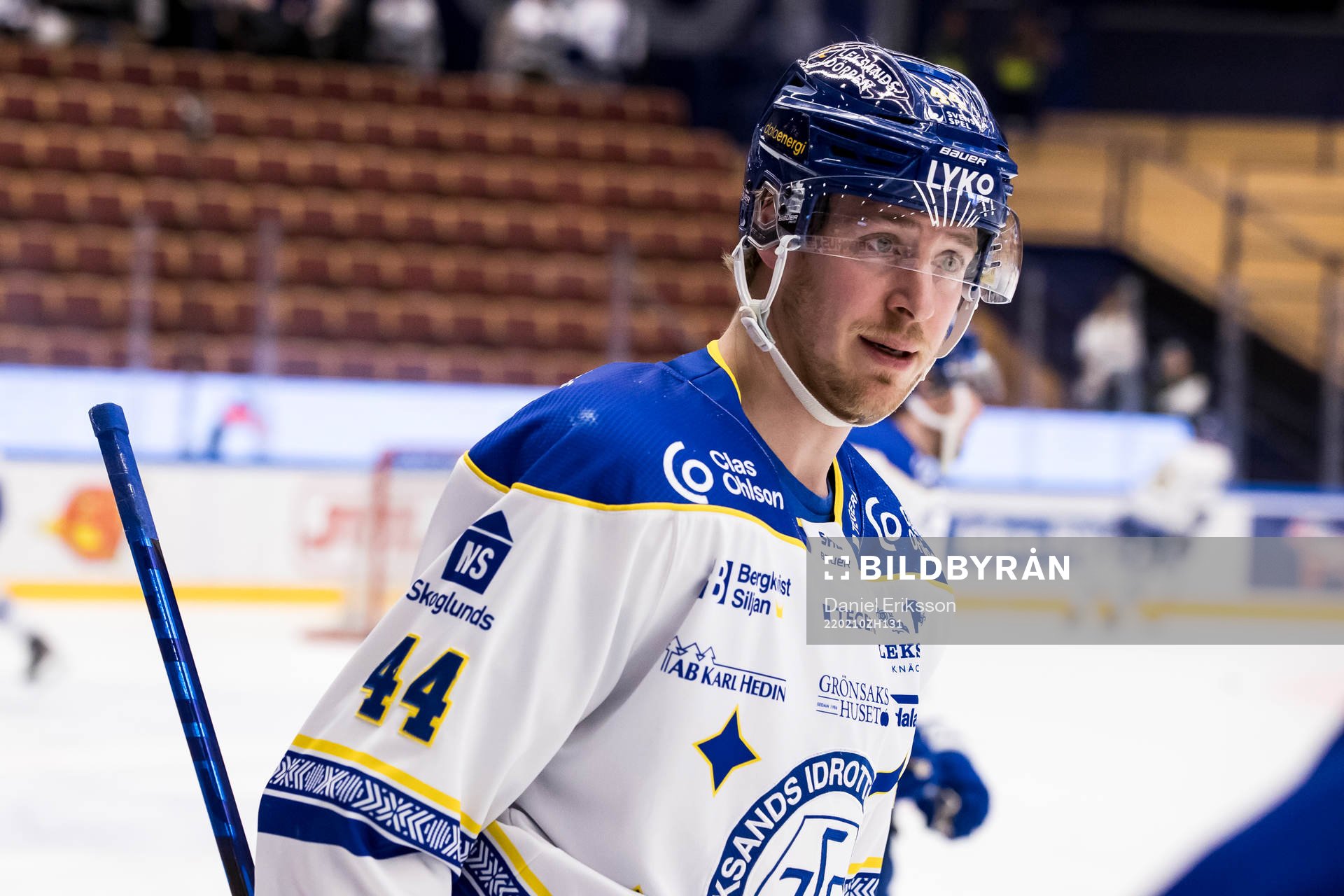 Leksands Carter Ashton innan ishockeymatchen i SHL mellan