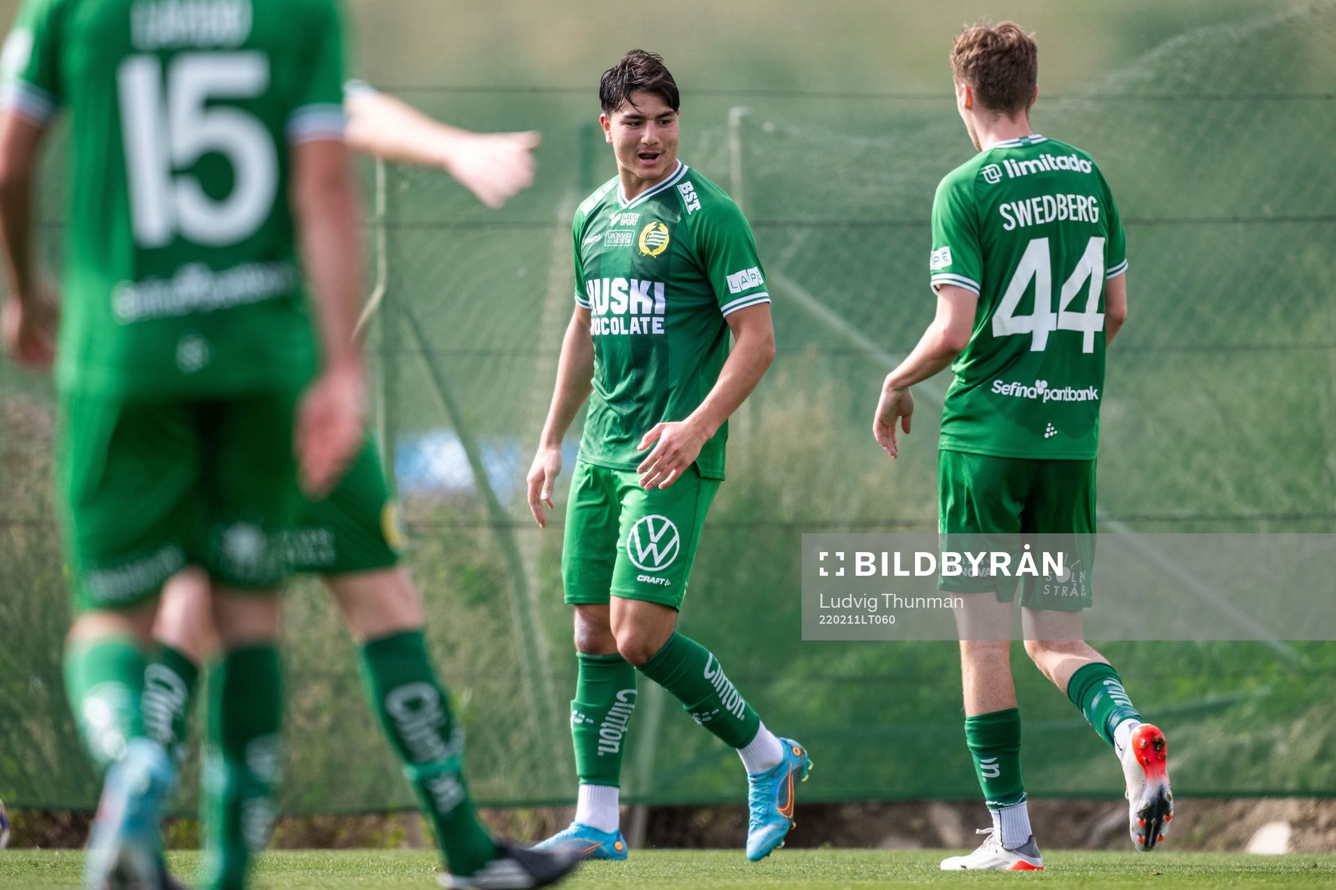 Jusef Erabi and Williot Swedberg of Hammarby celebrates 1-1