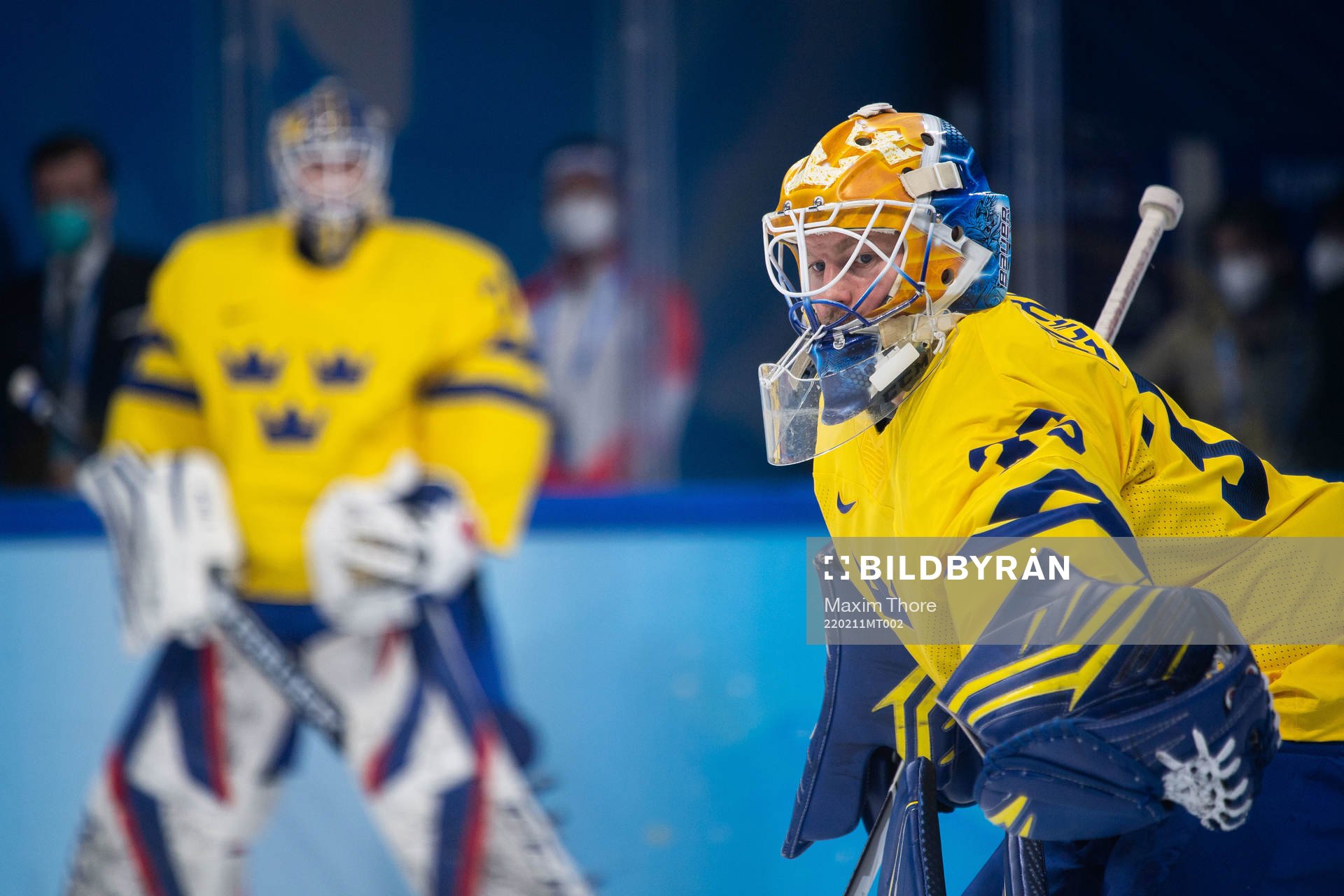 Goaltender Magnus Hellberg of Sweden