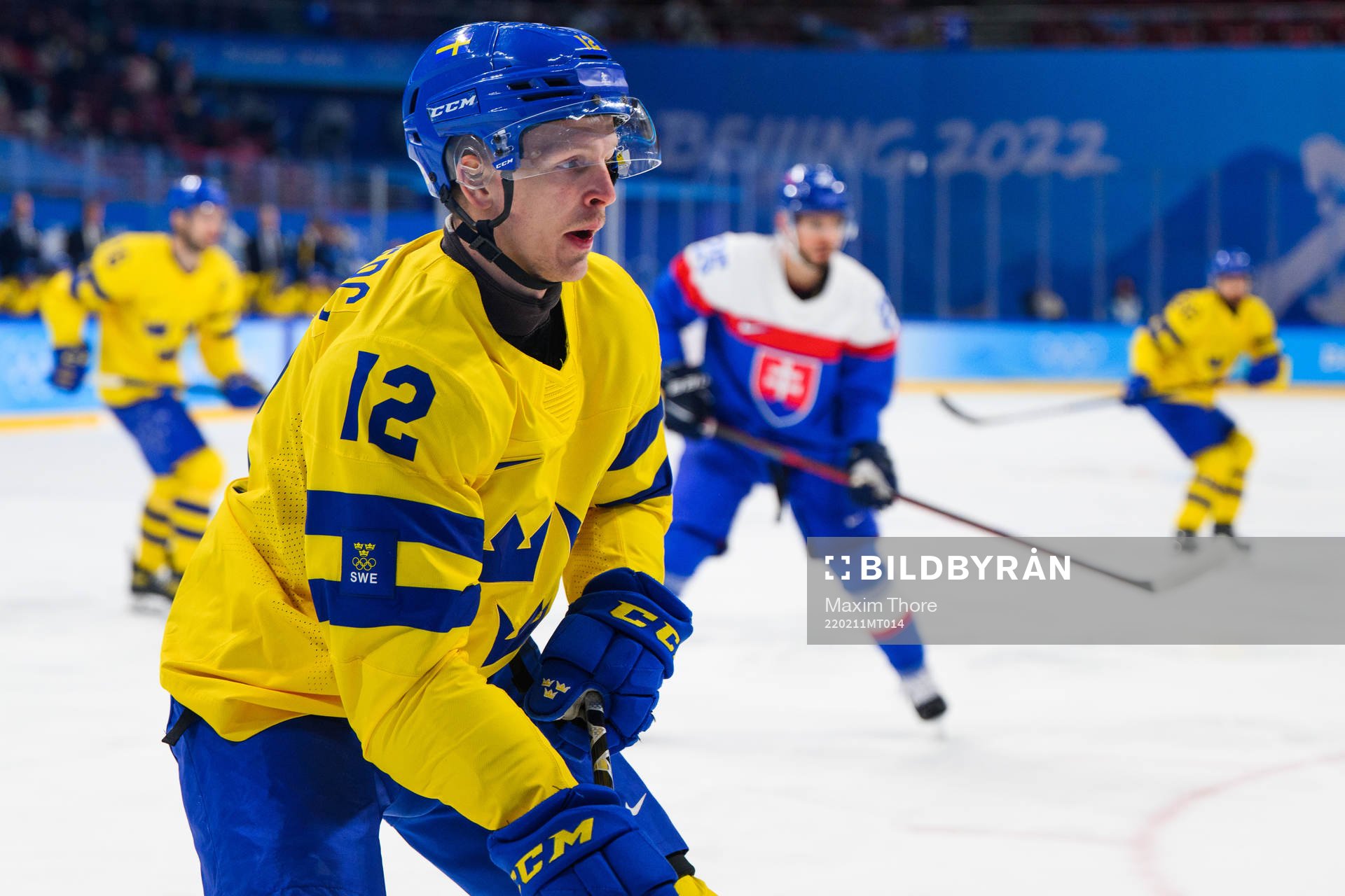Max Friberg of Sweden in an ice hockey preliminary round