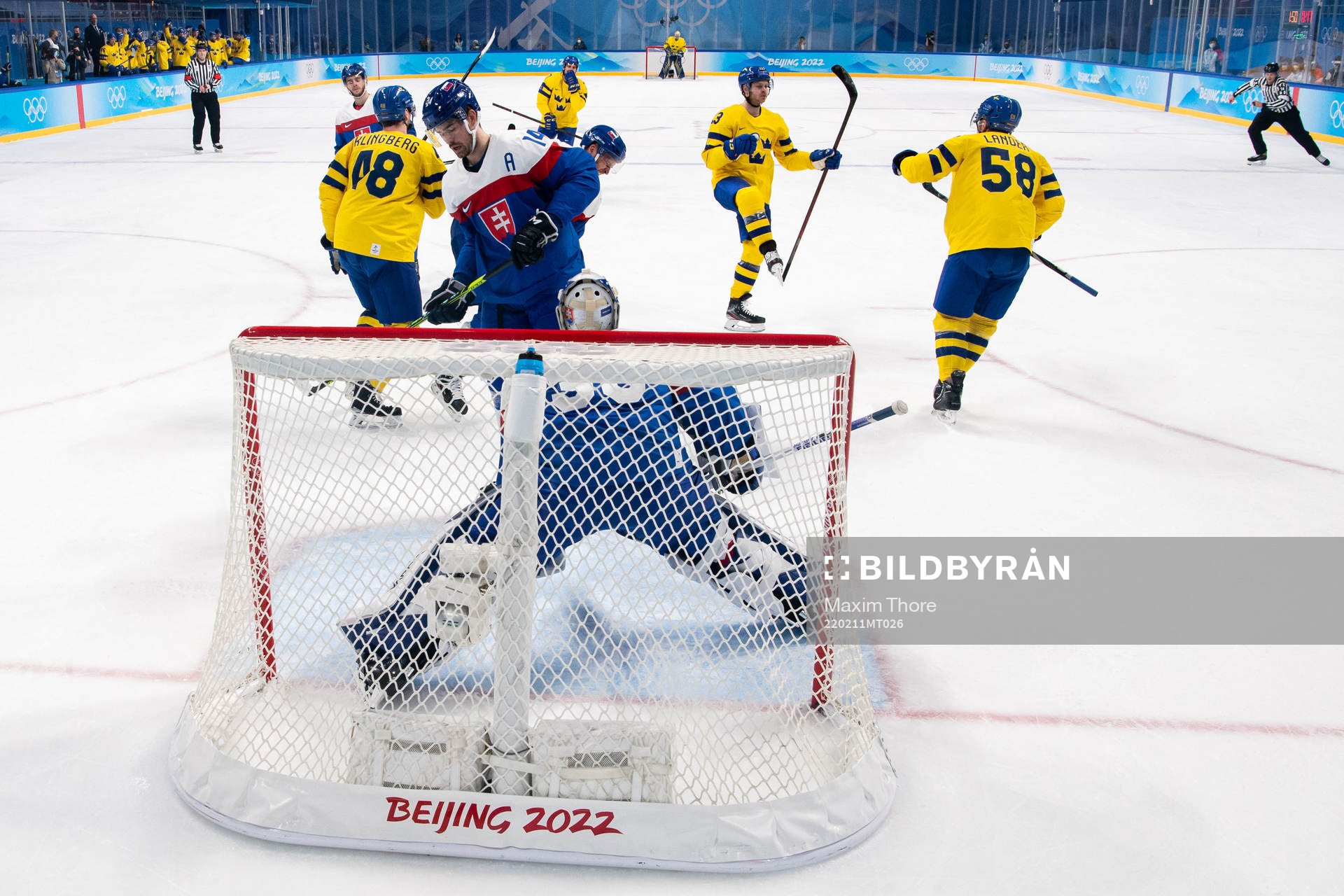 Lucas Wallmark of Sweden celebrates scoring the 2-0 goal in