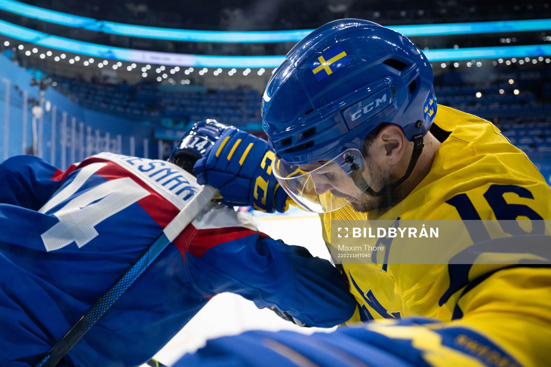 Marcus Krüger of Sweden in an ice hockey preliminary round