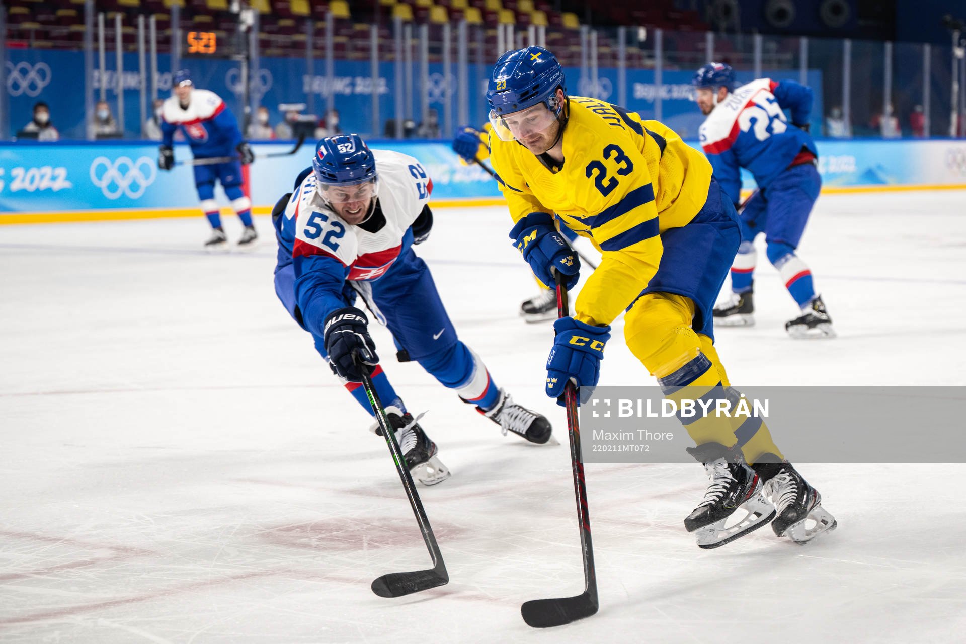 Lucas Wallmark of Sweden in an ice hockey preliminary round