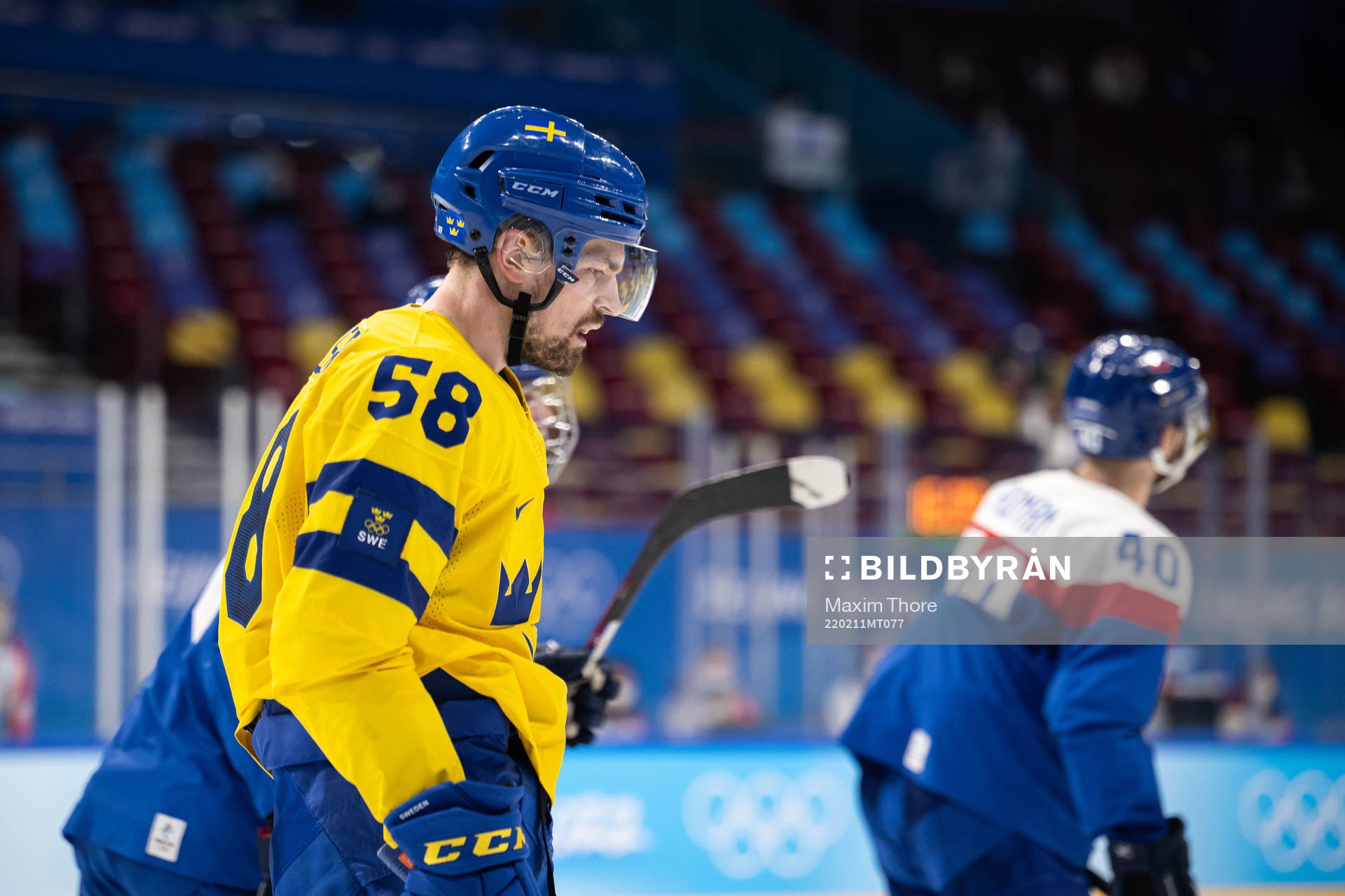 Anton Lander of Sweden in an ice hockey preliminary round