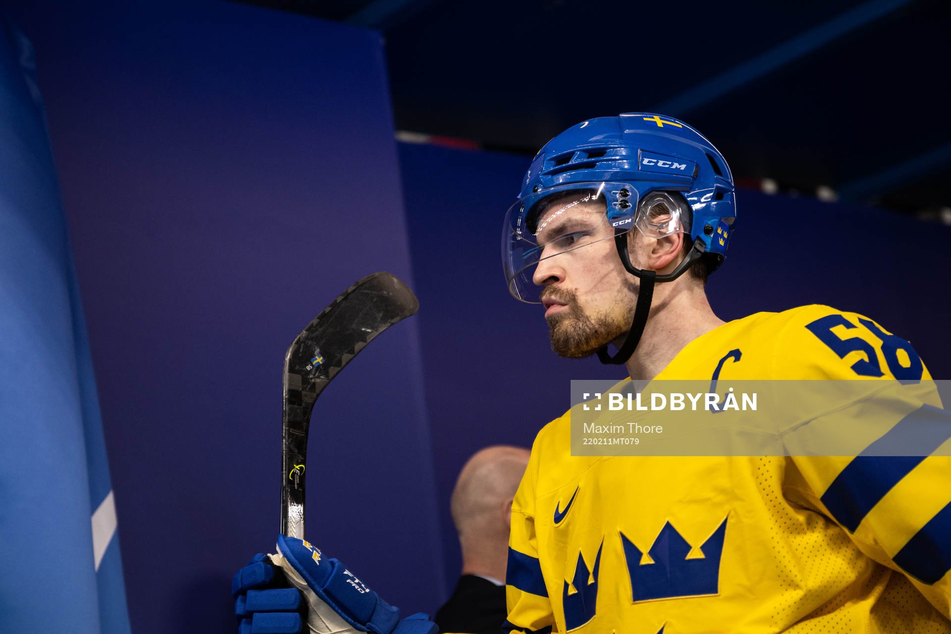 Anton Lander of Sweden in an ice hockey preliminary round
