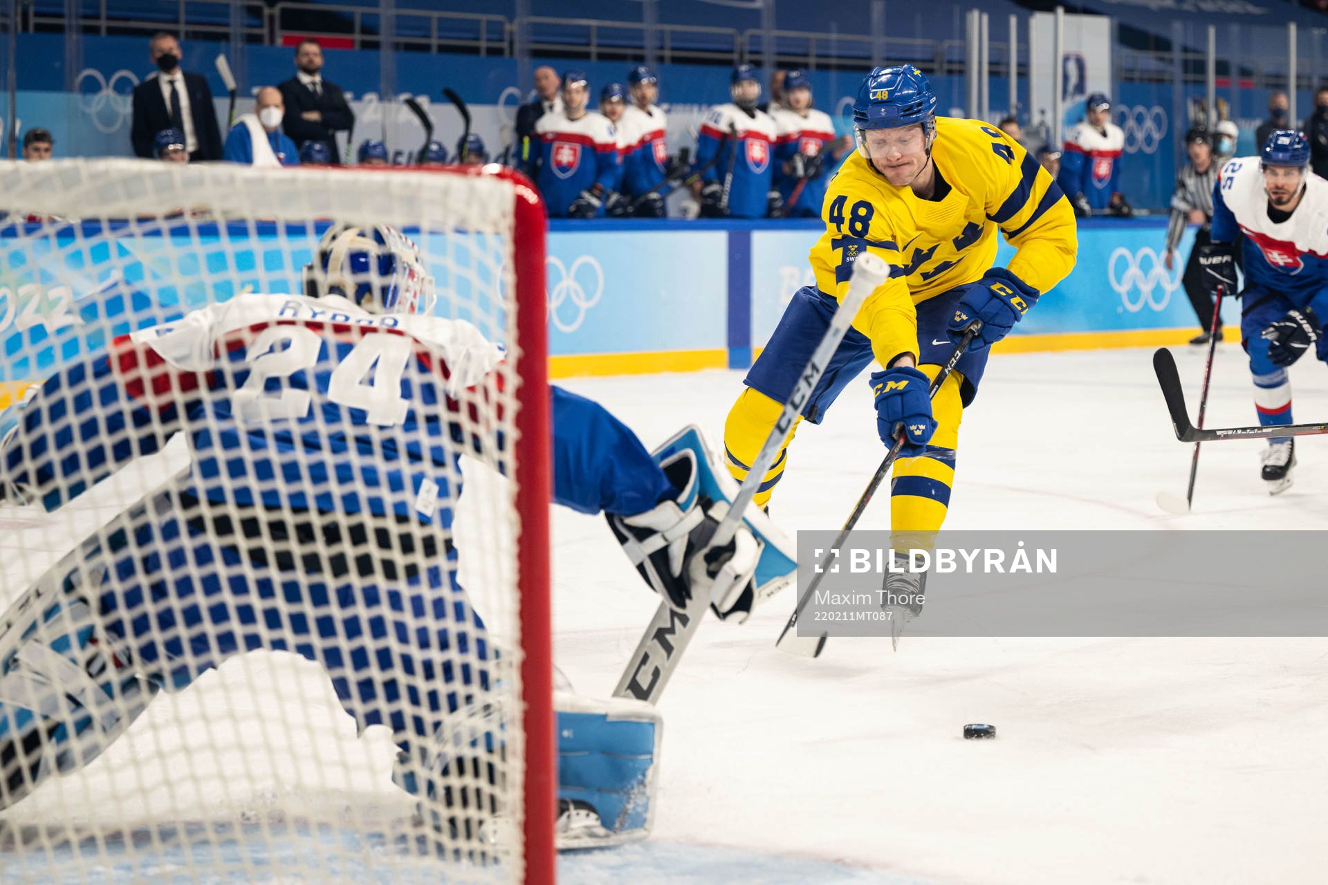 Carl Klingberg of Sweden in an ice hockey preliminary round