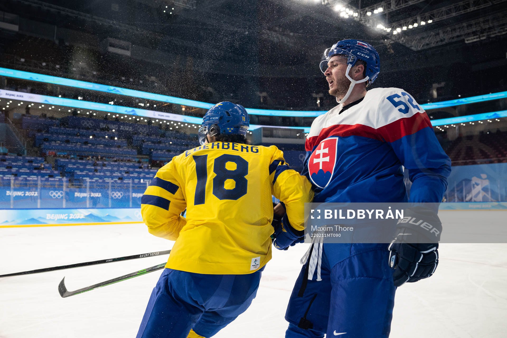 Dennis Everberg of Sweden and Martin Marincin of Slovakia